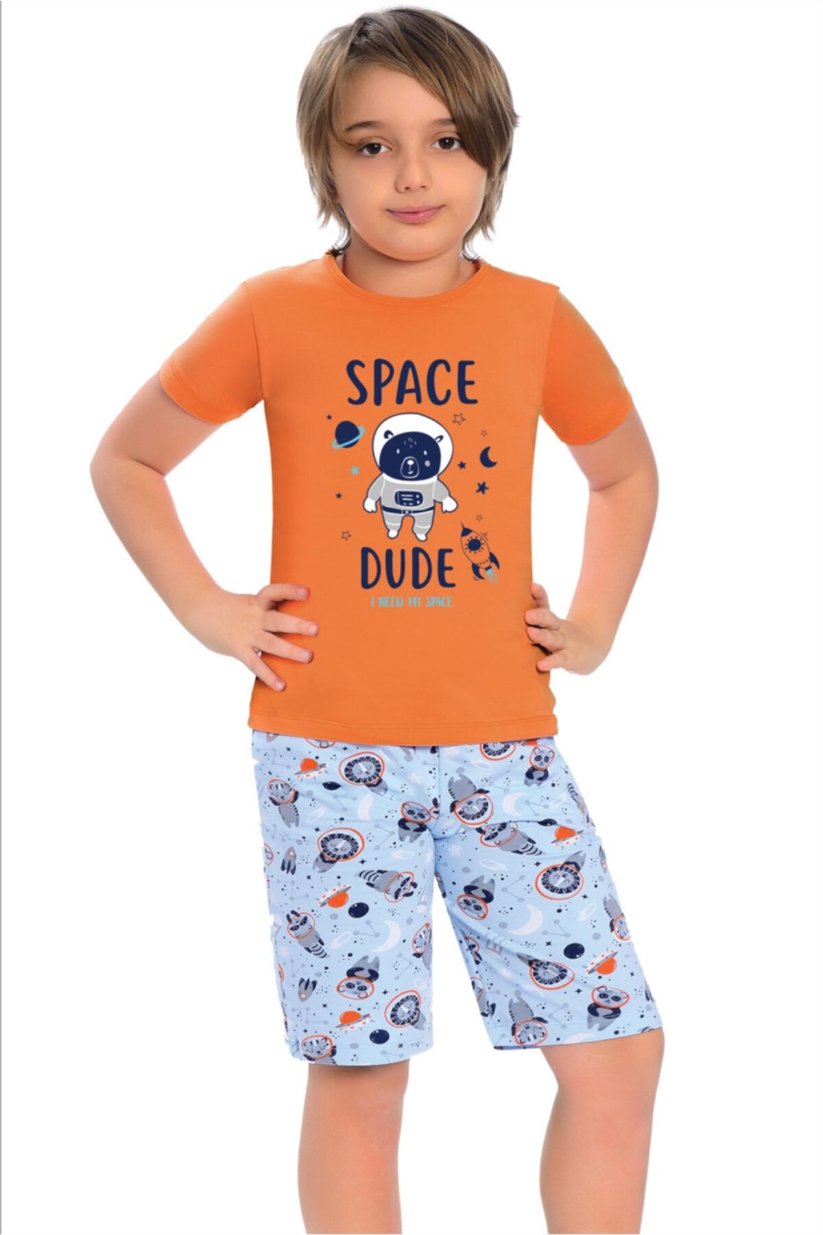 Little Frog Kapri Erkek Çocuk Pijama Takımı Daha Fazla Uzay