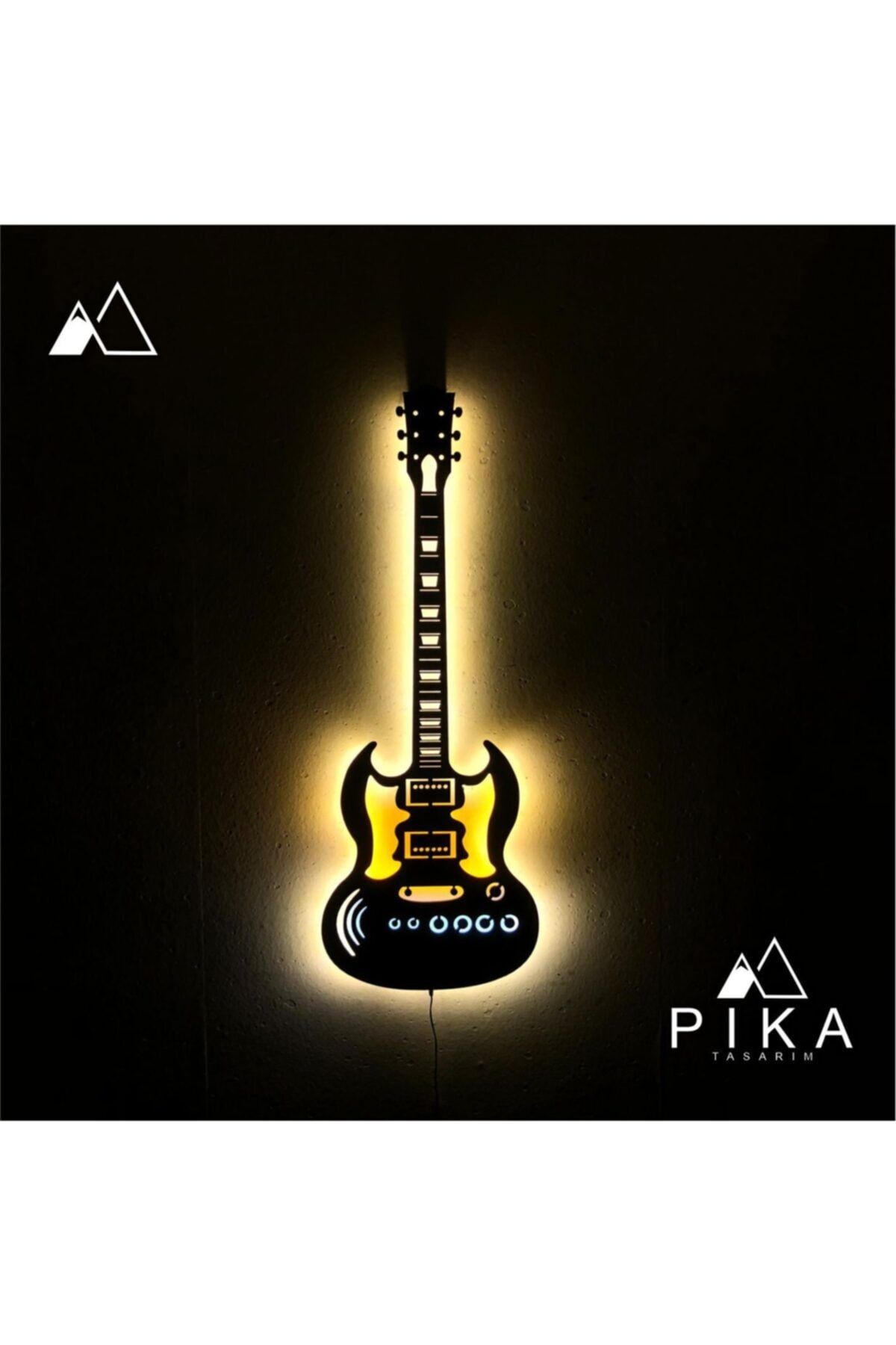 Pika Tasarım Led Işıklı Gitar V.2 Tablo