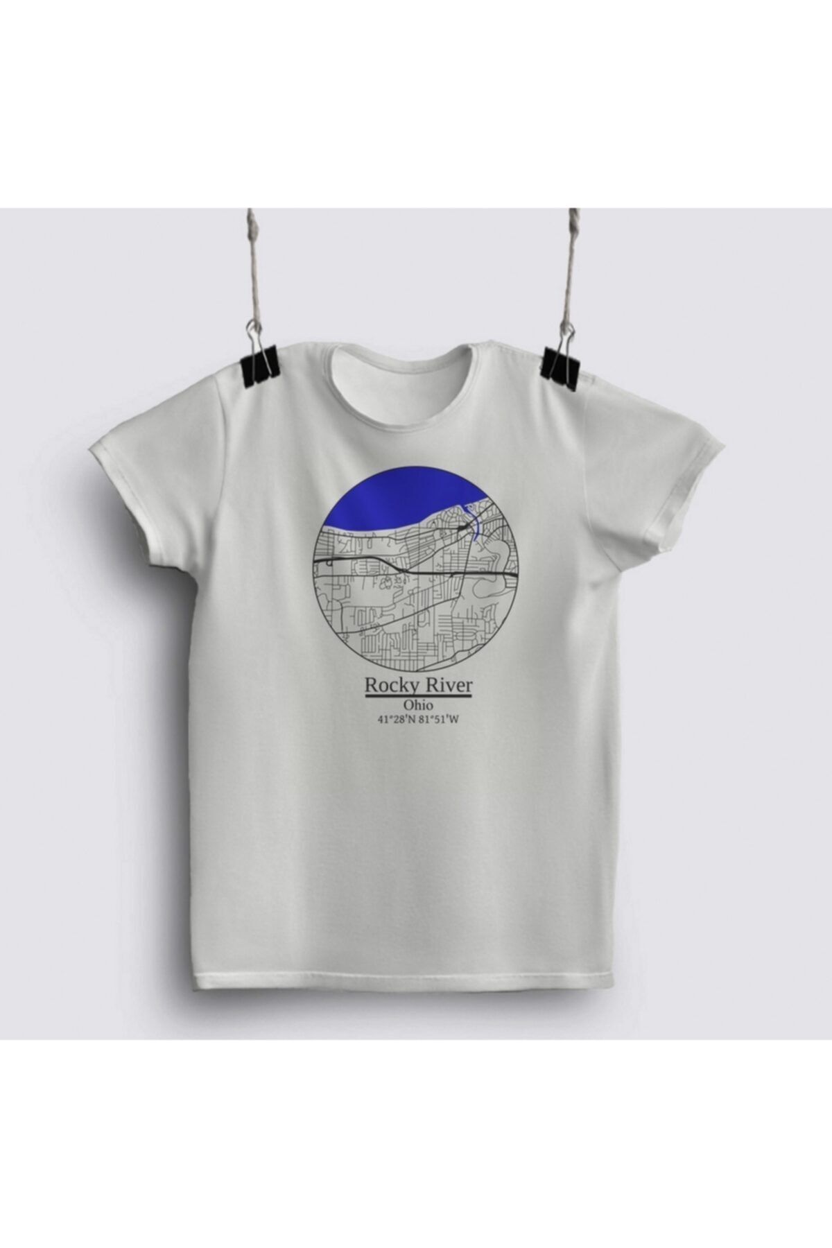 Fizello West St. Paul, Minnesota Road Map Art - Blue Rivers And Dark Roads T-shirt