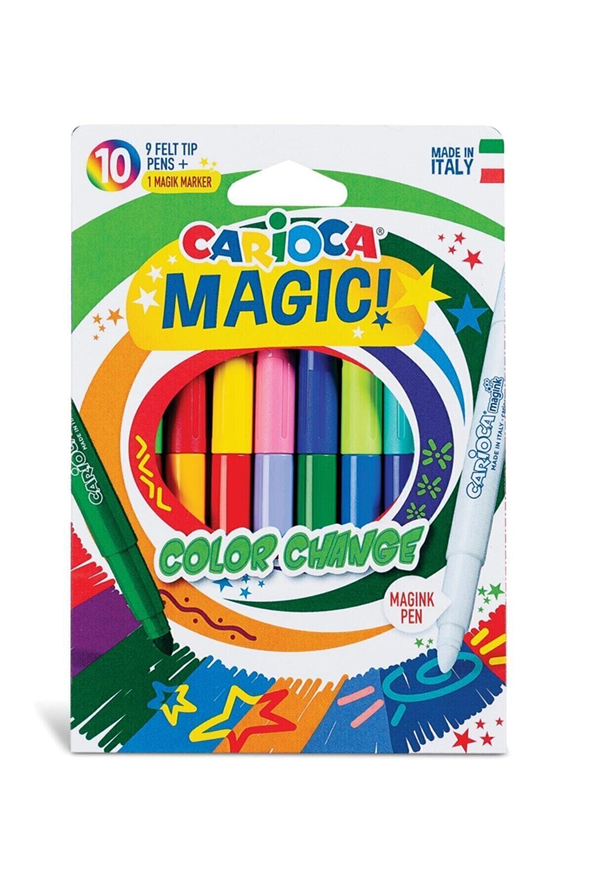 Carioca Renk Değiştiren Sihirli Keçeli Kalemler (9 Renk + 1 Renk Değiştirici Beyaz Kalem)