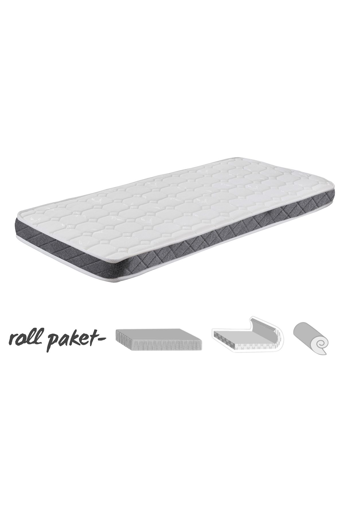 miracool Space Tek Kişilik Yatak / 90x190cm Sünger Yatak / Roll Paket Yatak