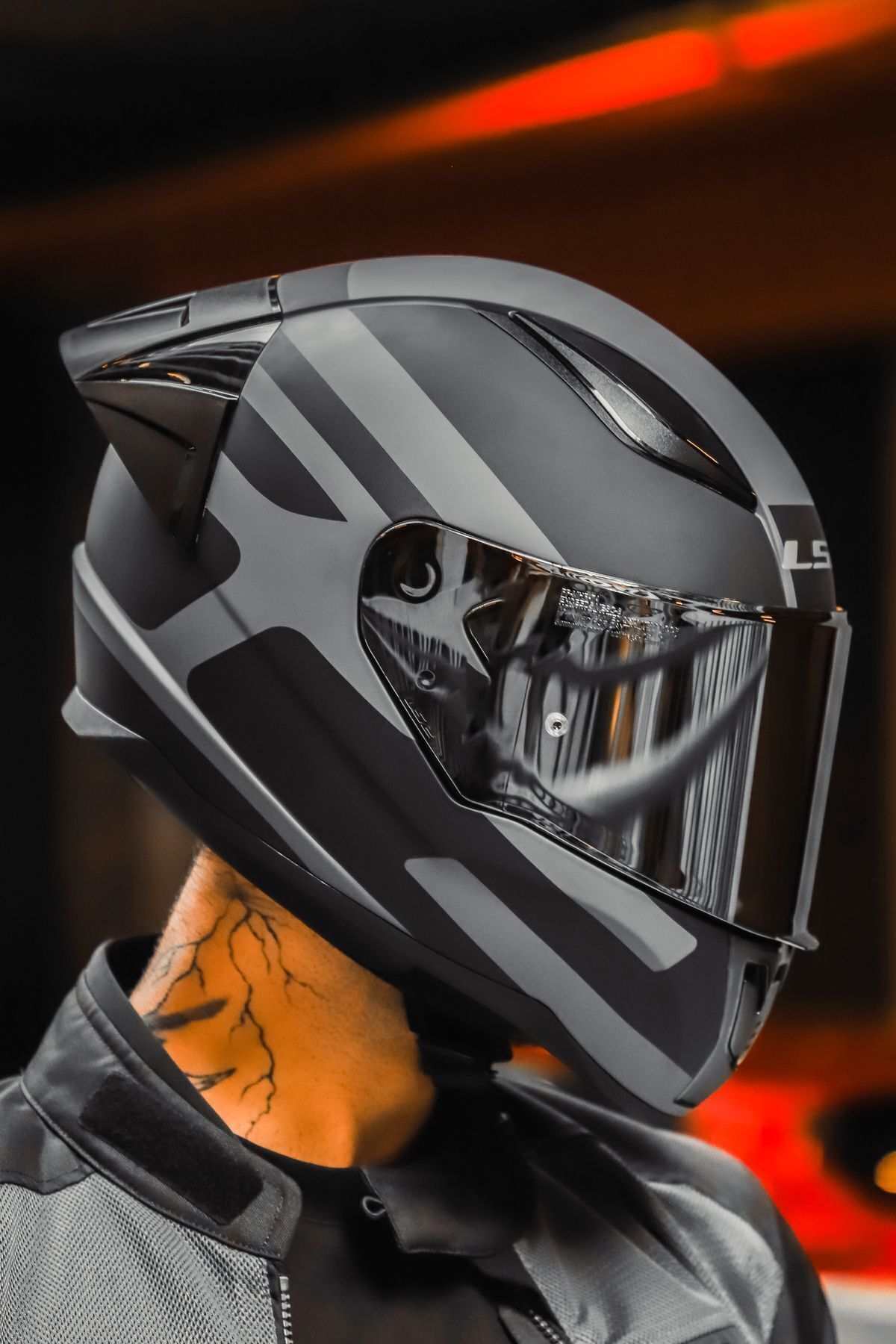 LS2 RAPID RACE SETHDES GRİ-SİYAH KASK