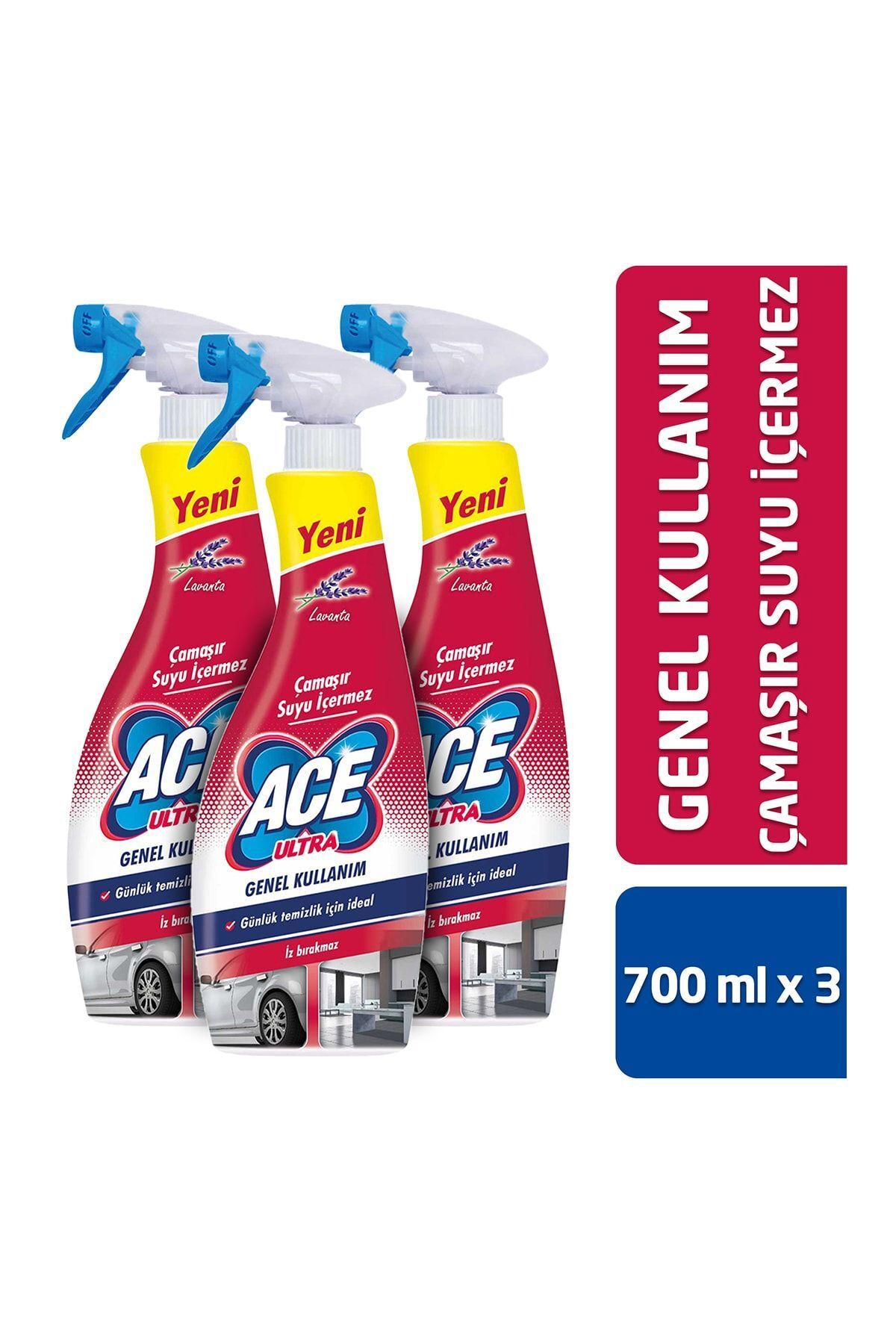 ACE Ultra Köpük Çamaşır Susuz Çok Amaçlı 700mlx3