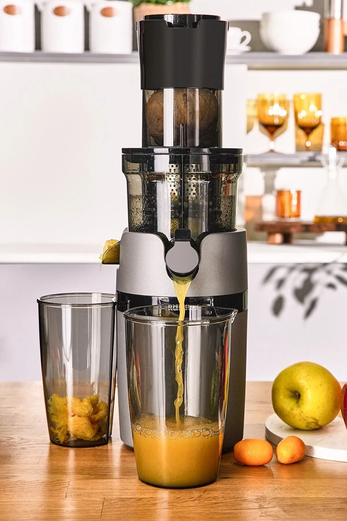 2000 W ve altı Slow Juicer Yavaş Sıkım 200 Watt Motor Gücünde Katı Meyve Sıkacağı Siyah Resmi Distr