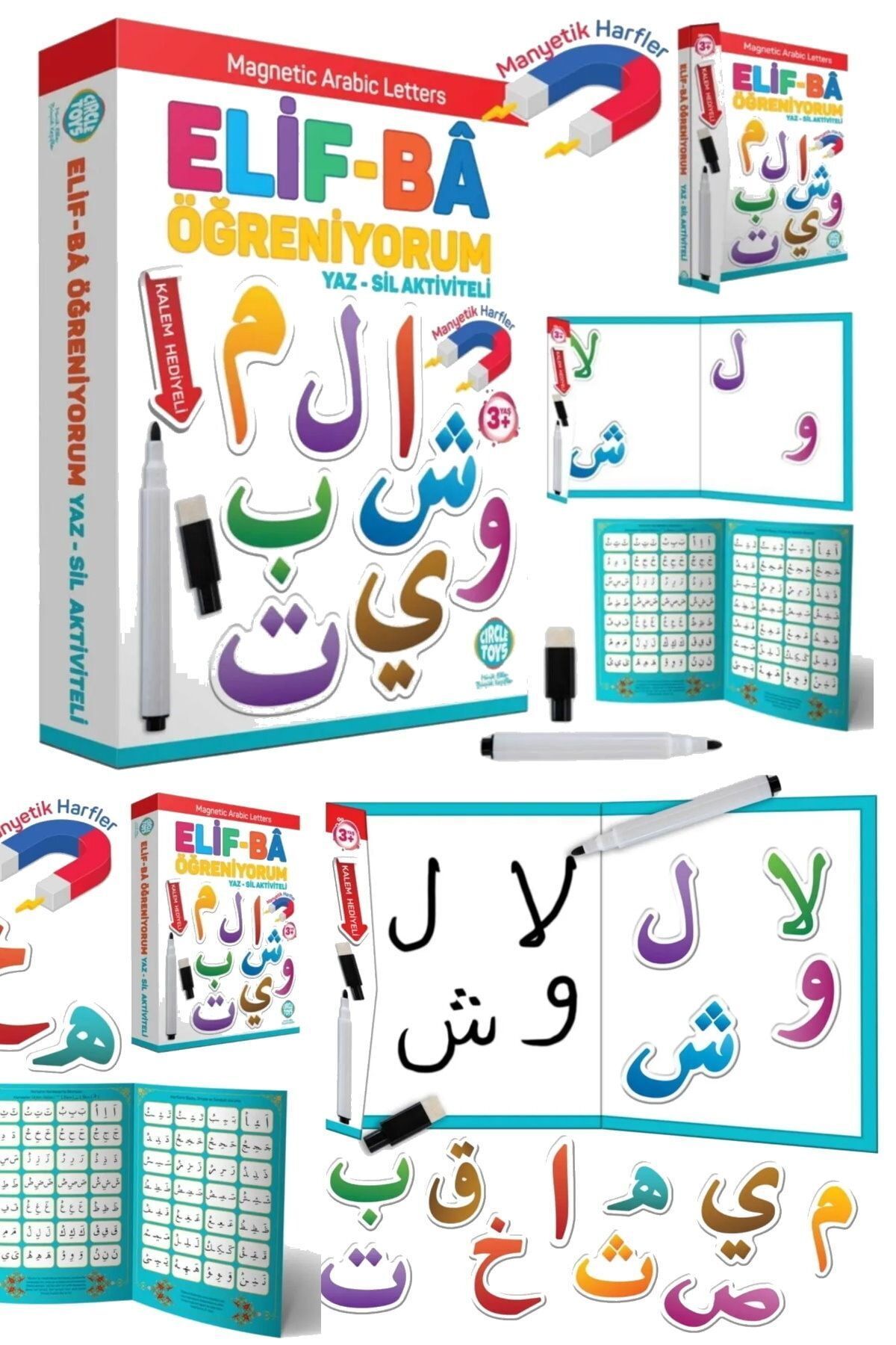 Utelips Elif-bâ Öğreten Oyun Kartları Çocuk Yaşta Alfabe Öğretici Yaz-sil Aktiviteli Kavrama Pratik Eğitim