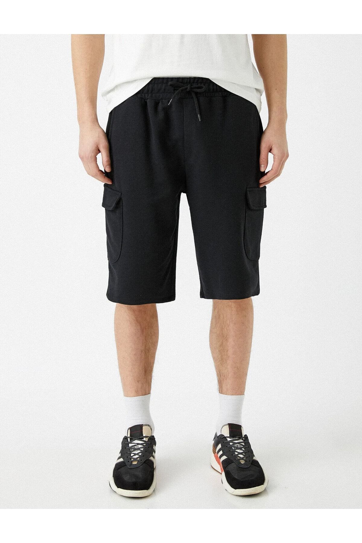 OXVİN Multi Pocket Bağcıklı Oversize Uzun Erkek Bermuda Kapri Şort (rahat Kalıp)