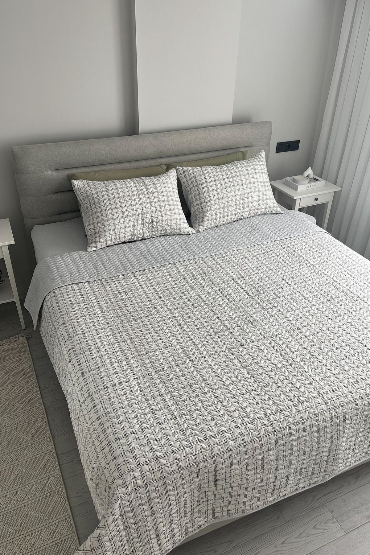NANOSOFT Tek Kişilik Kapitone Yatak Örtüsü Seti – 160x230 Cm – Yastık Kılıflı, Wind Modeli, Kolay Yıkanabilir