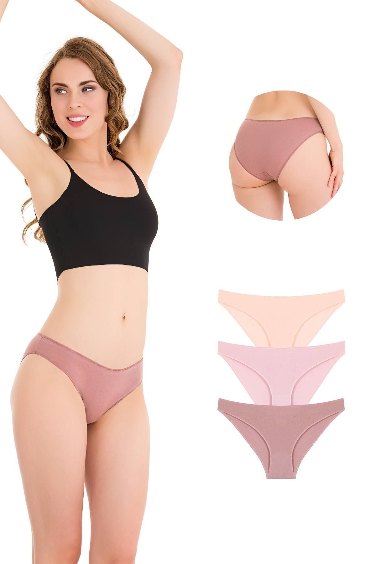 Newlilla 10010 Slip 3'lü Bikini Külot Paketi 10010-v6