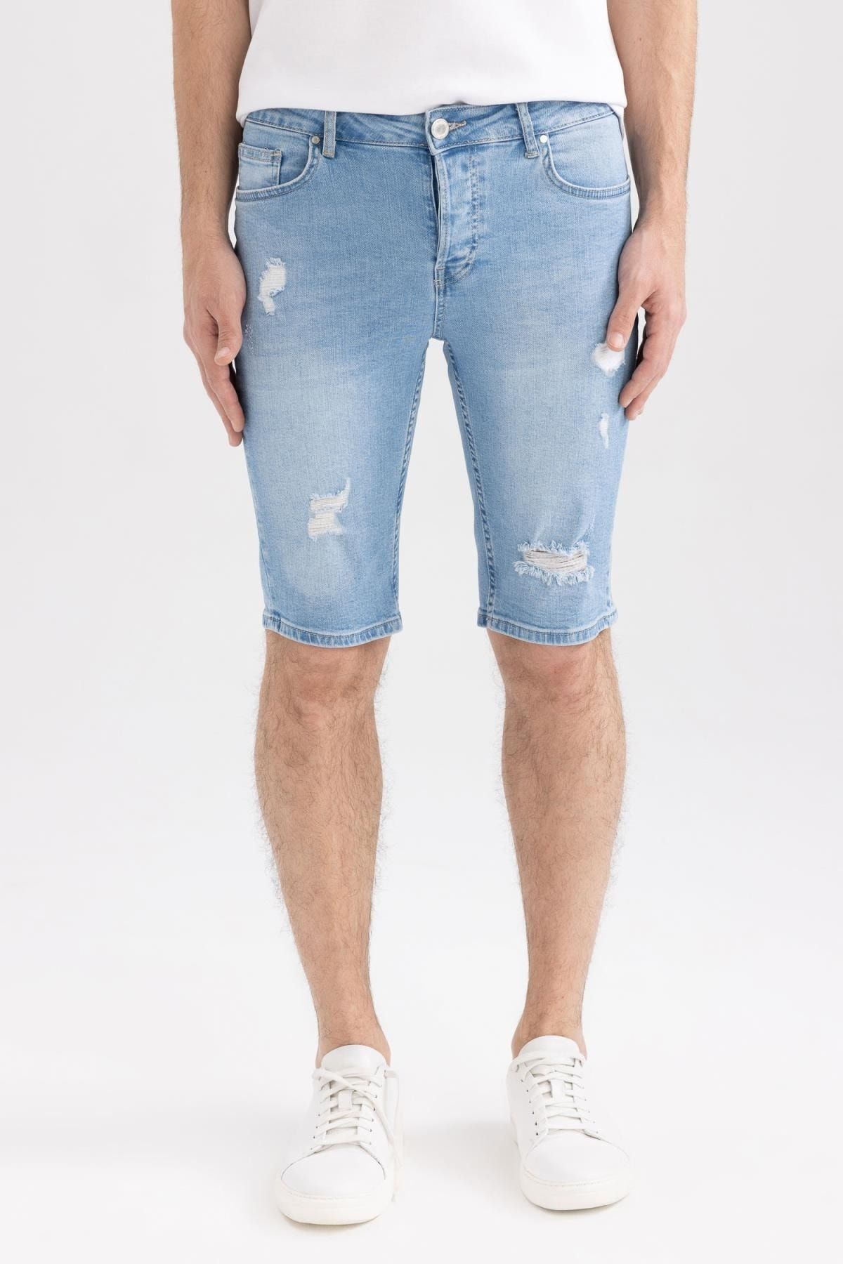 Defacto Slim Fit Jean Bermuda Şort A6430ax23sm