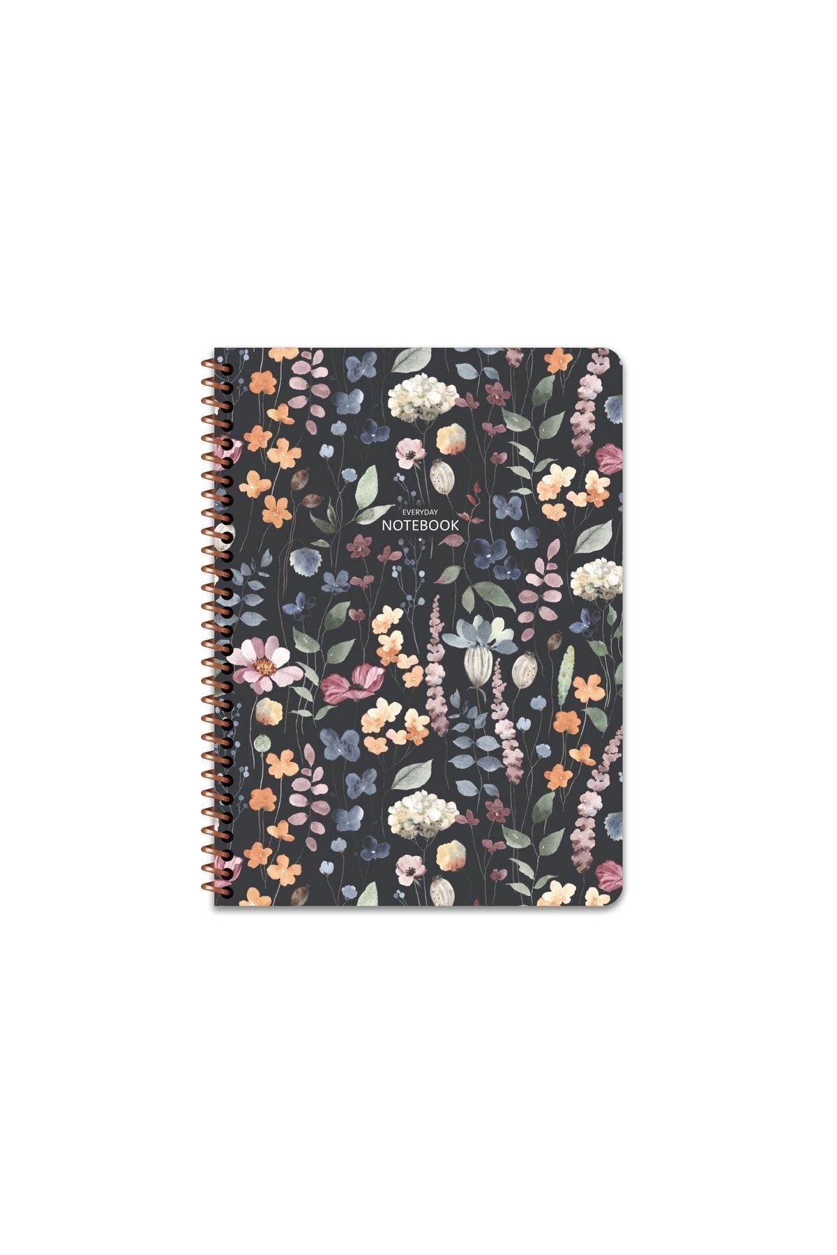 Keskin Color 16.5x22.5 Çizgili Defter Çiçek - Siyah