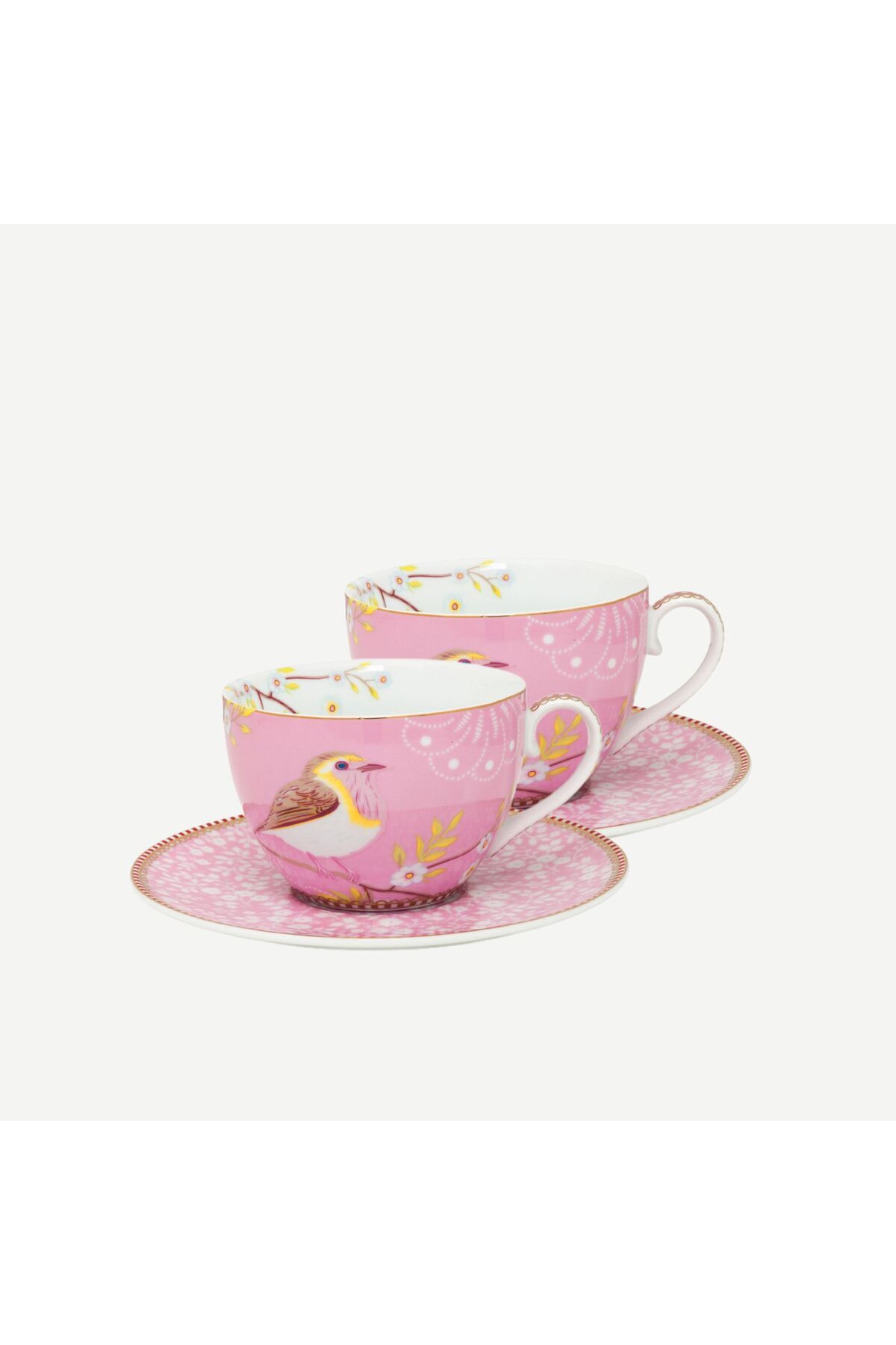 Pip Studio Early Bird Pembe Porselen Çay Fincan Seti 280 ml