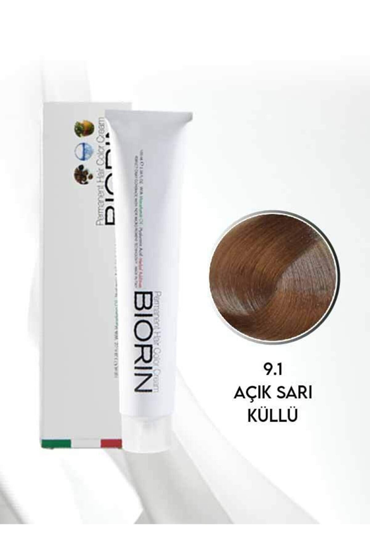 Biorin Permanent Hair Color Cream 100 Ml No: 9.1 Açık Küllü Sarı