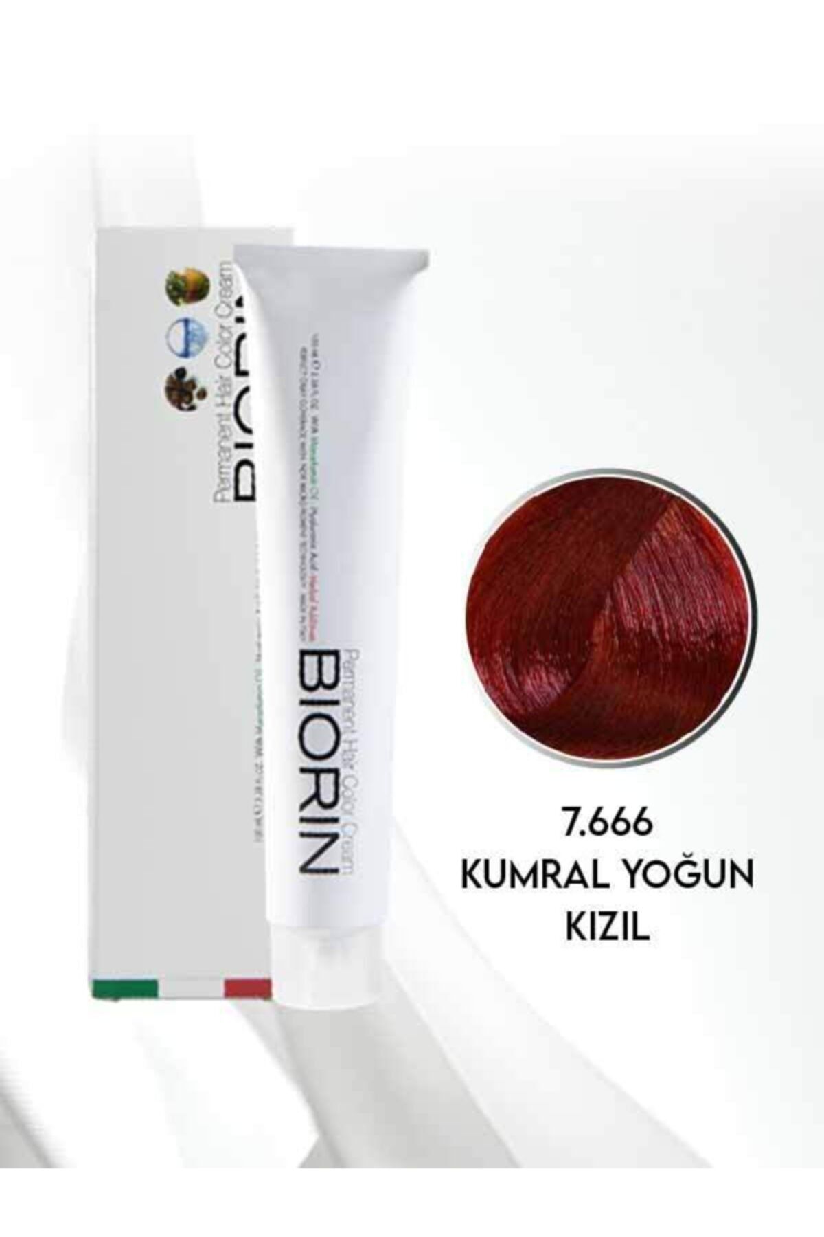 Biorin Permanent Hair Color Cream 100 Ml No: 7.666 Kumral Yoğun Kızıl