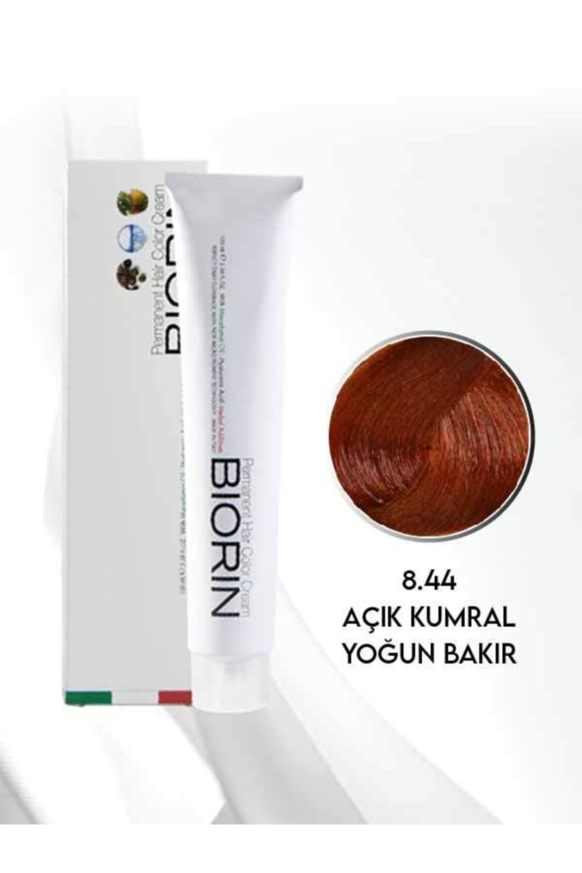 Biorin Permanent Hair Color Cream 100 ml No: 8.44 Açık Kumral Yoğun Bakır