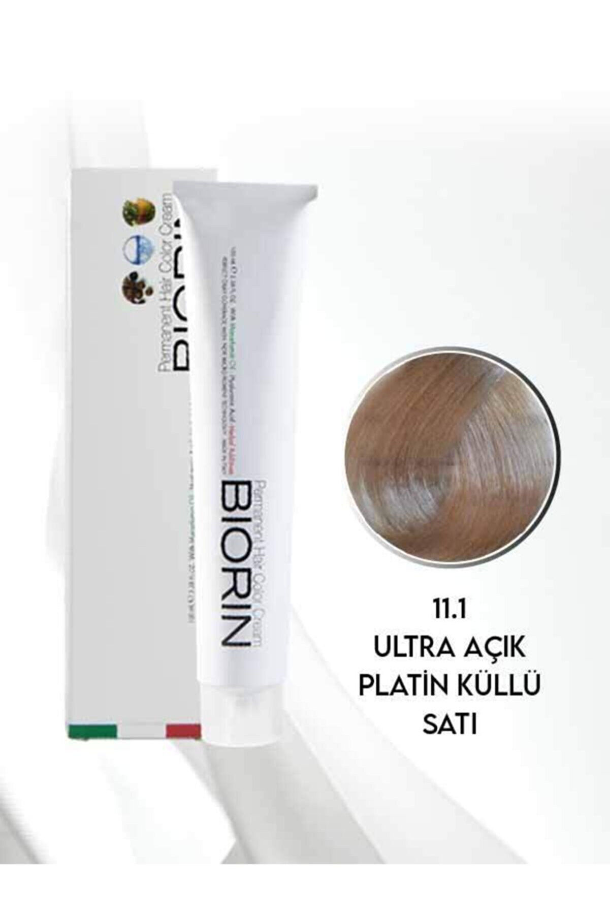 Biorin Permanent Hair Color Cream 100 Ml No: 11.1 Ultra Açık Platin Küllü Sarı