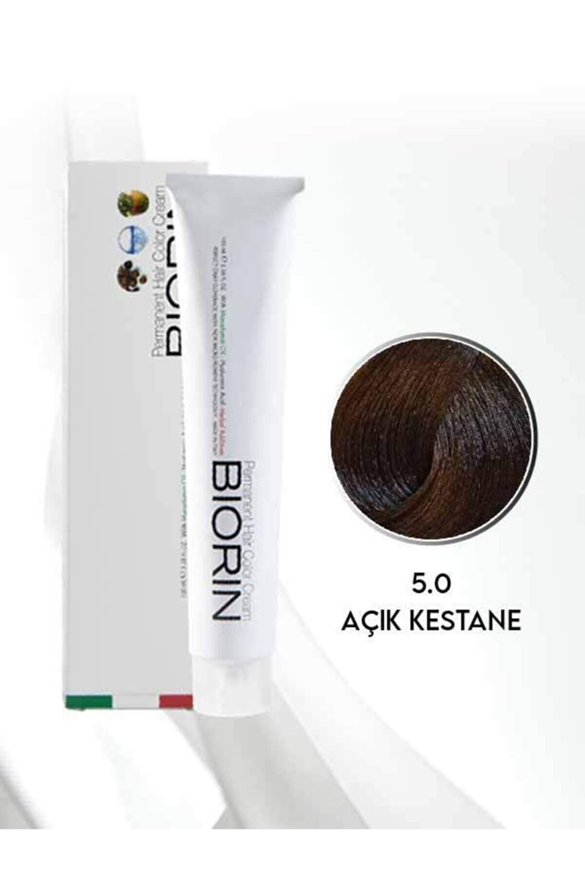 Biorin Permanent Hair Color Cream 100 Ml No: 5.0 Açık Kestane