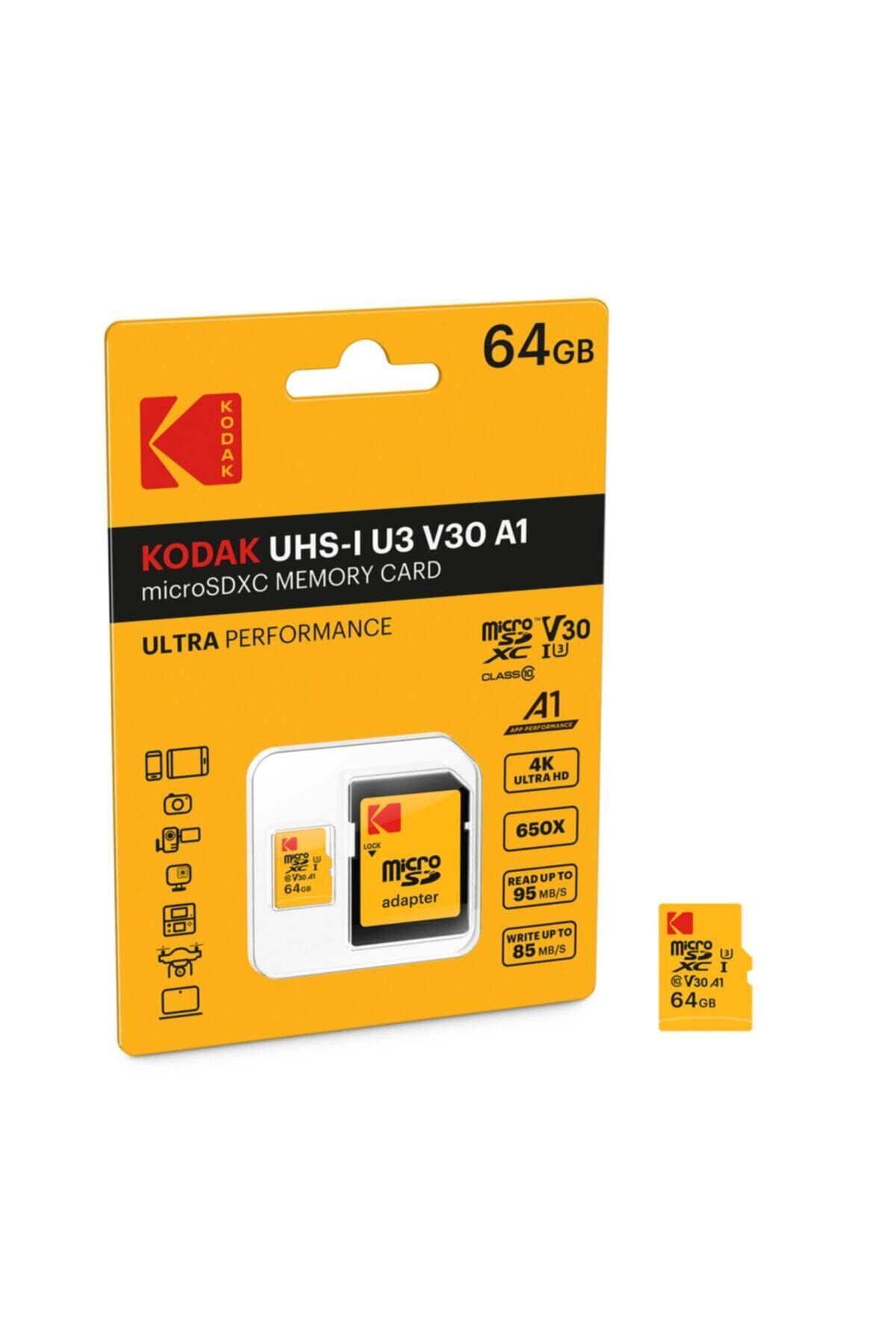 Kodak Msd 64gb Uhs-ı U3 Ultra Ultra Performans Micro Sd Kart + Sd Adaptör