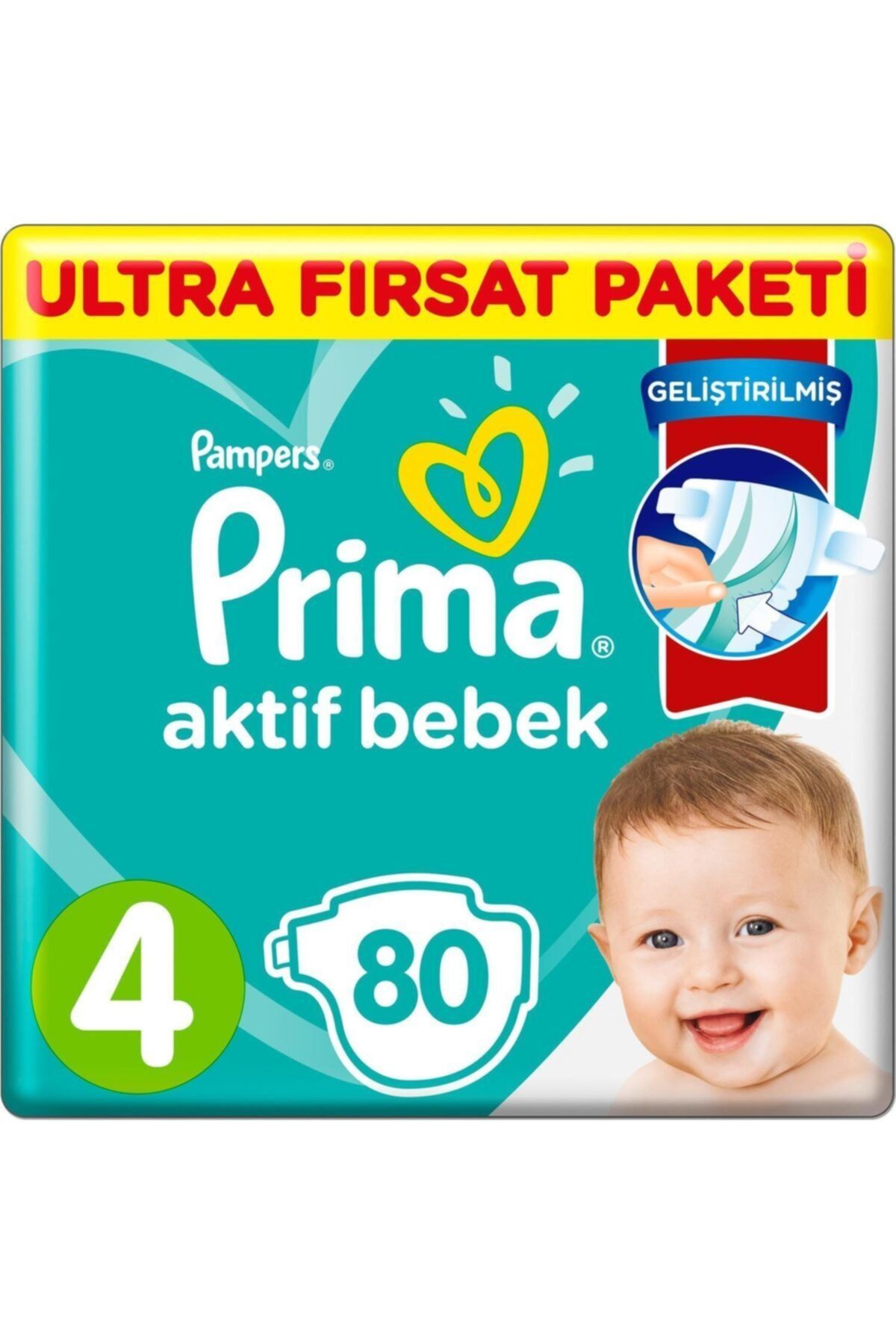 Alya Baby Kids Prima Bebek Bezi Aktif Bebek 4 Beden 80 Adet