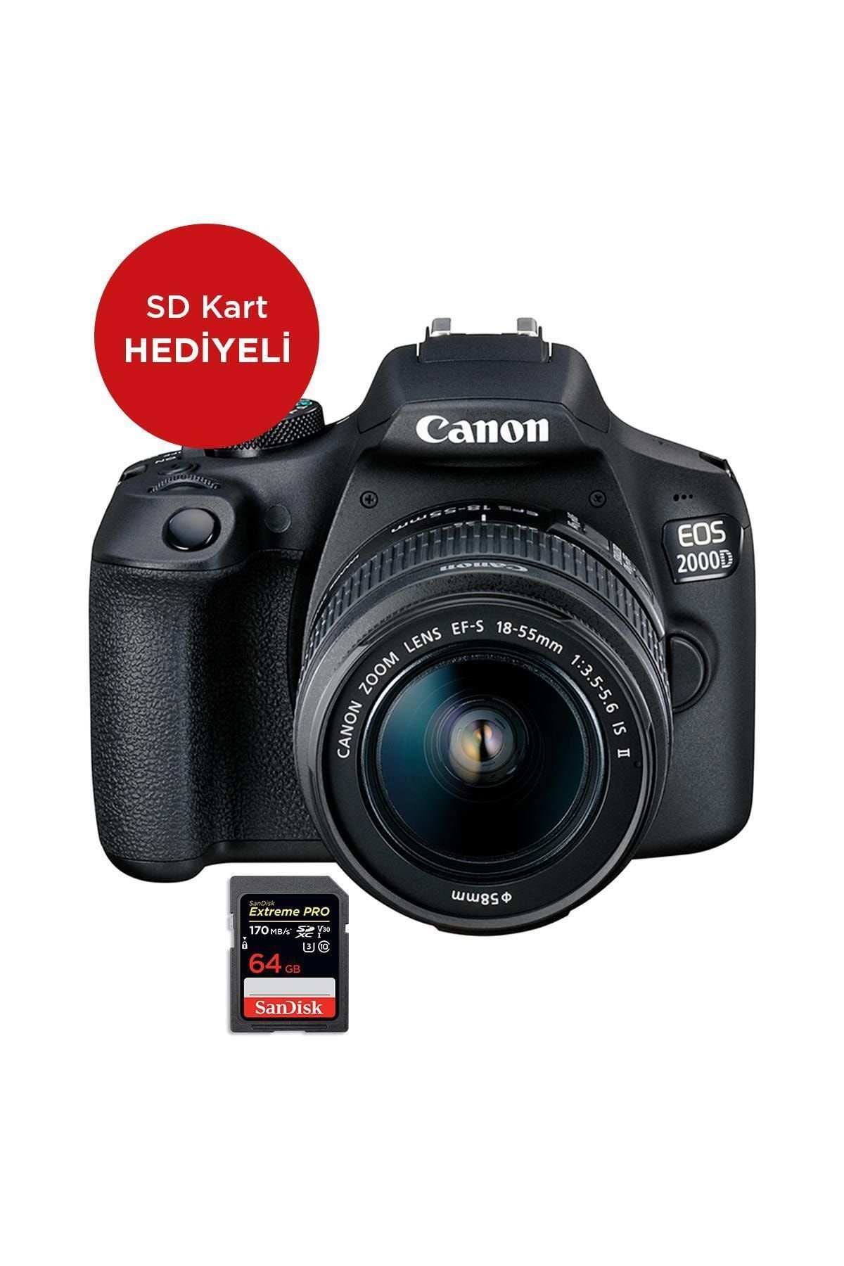 Canon EOS 2000D IS Kit Fotoğraf Makinesi (SD Kart Hediyeli) (Canon Eurasia Garantili)