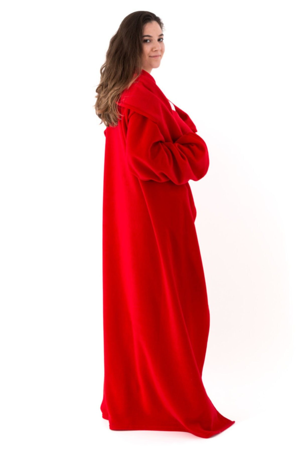 Hediyesepeti Giyilebilir Battaniye - Giyilebilen Kollu Polar Battaniye - Tek Kişilik Kışlık TV Battaniyesi