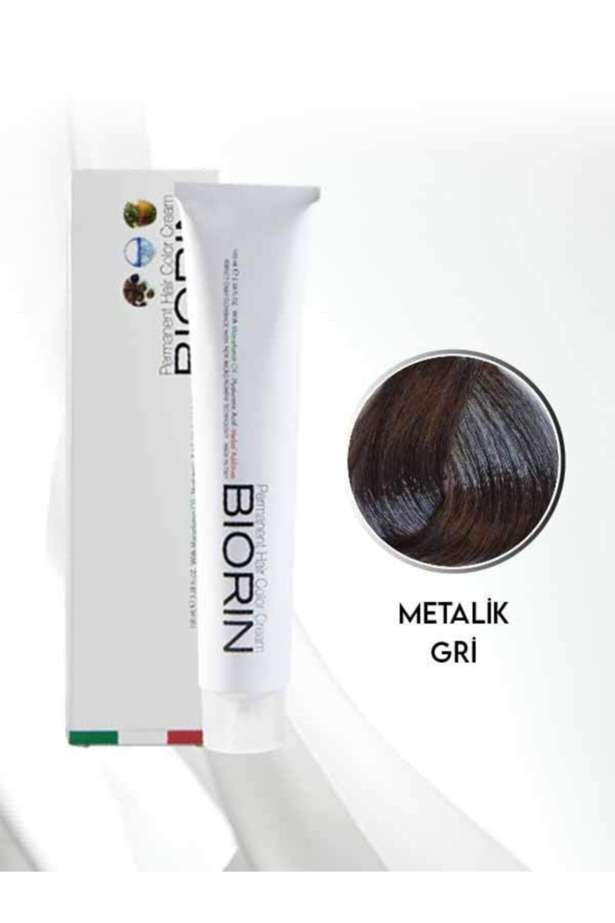Biorin Permanent Hair Color Cream 100 Ml Metalik Gri