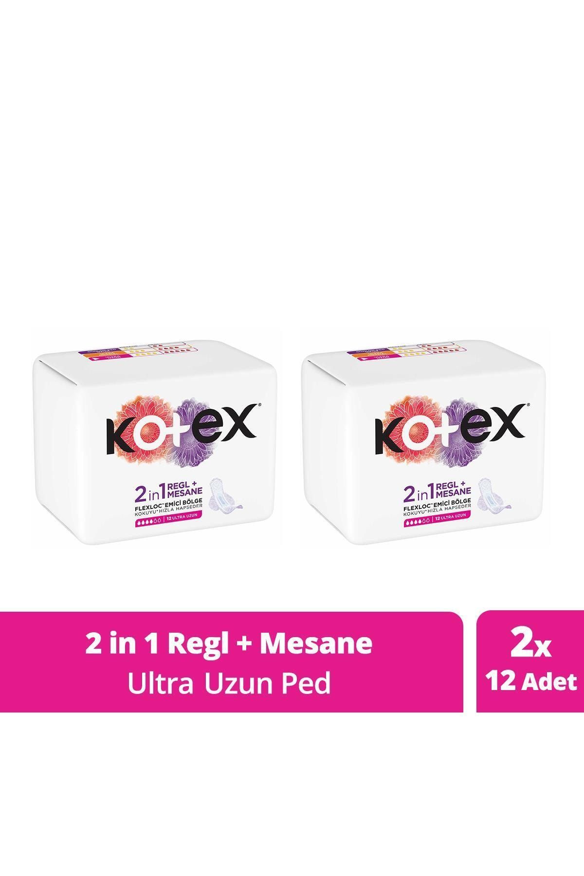 Kotex 2 In 1 Regl + Mesane Ultra 12'lü Uzun - 2'li Paket SET.UNİ.2027