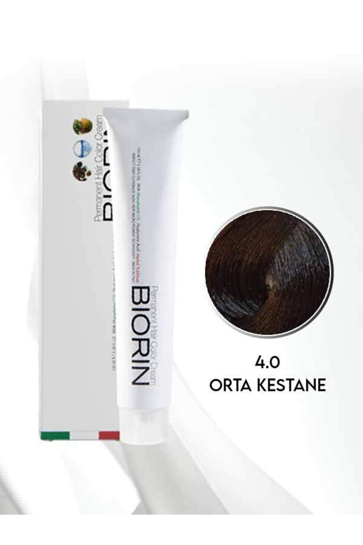 Biorin Permanent Hair Color Cream 100 Ml No: 4.0 Orta Kestane
