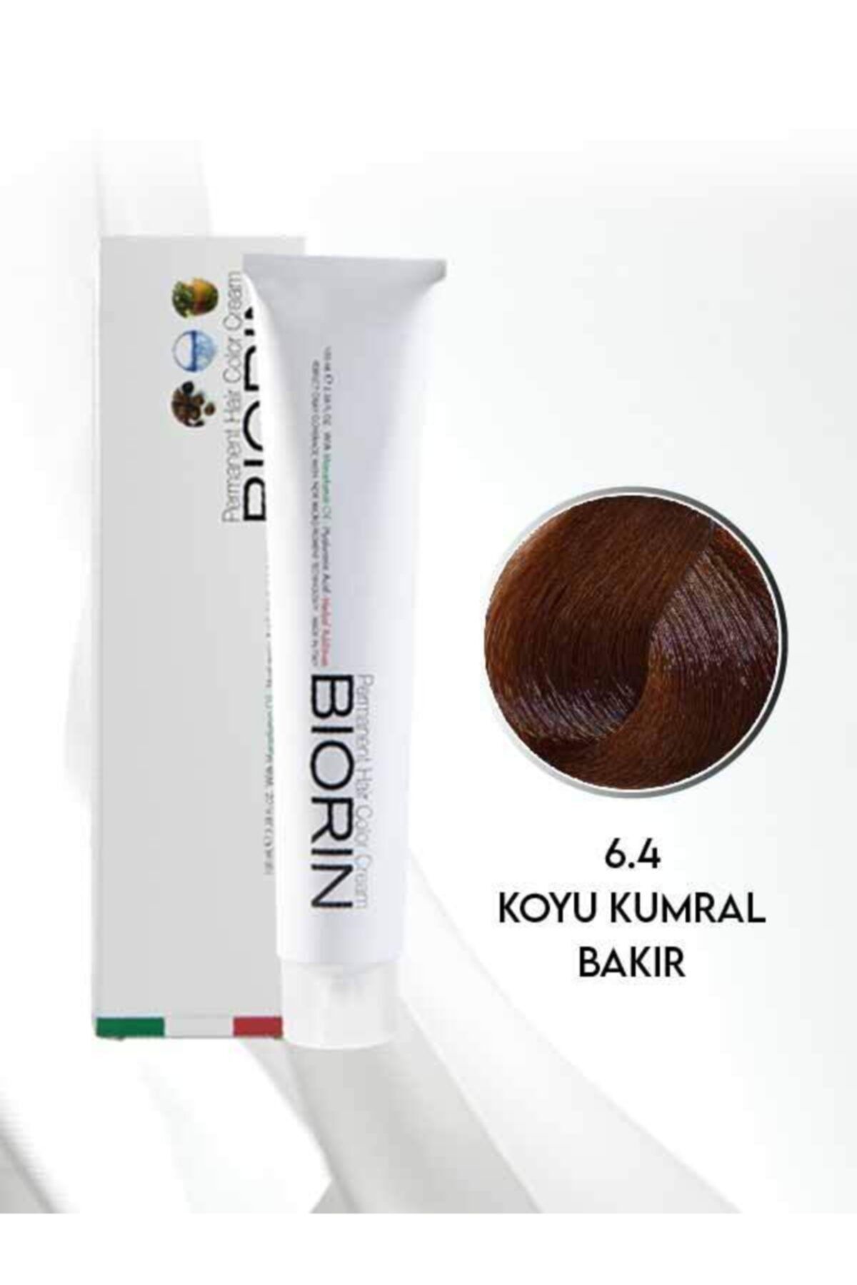 Biorin Permanent Hair Color Cream 100 Ml No: 6.4 Koyu Kumral Bakır