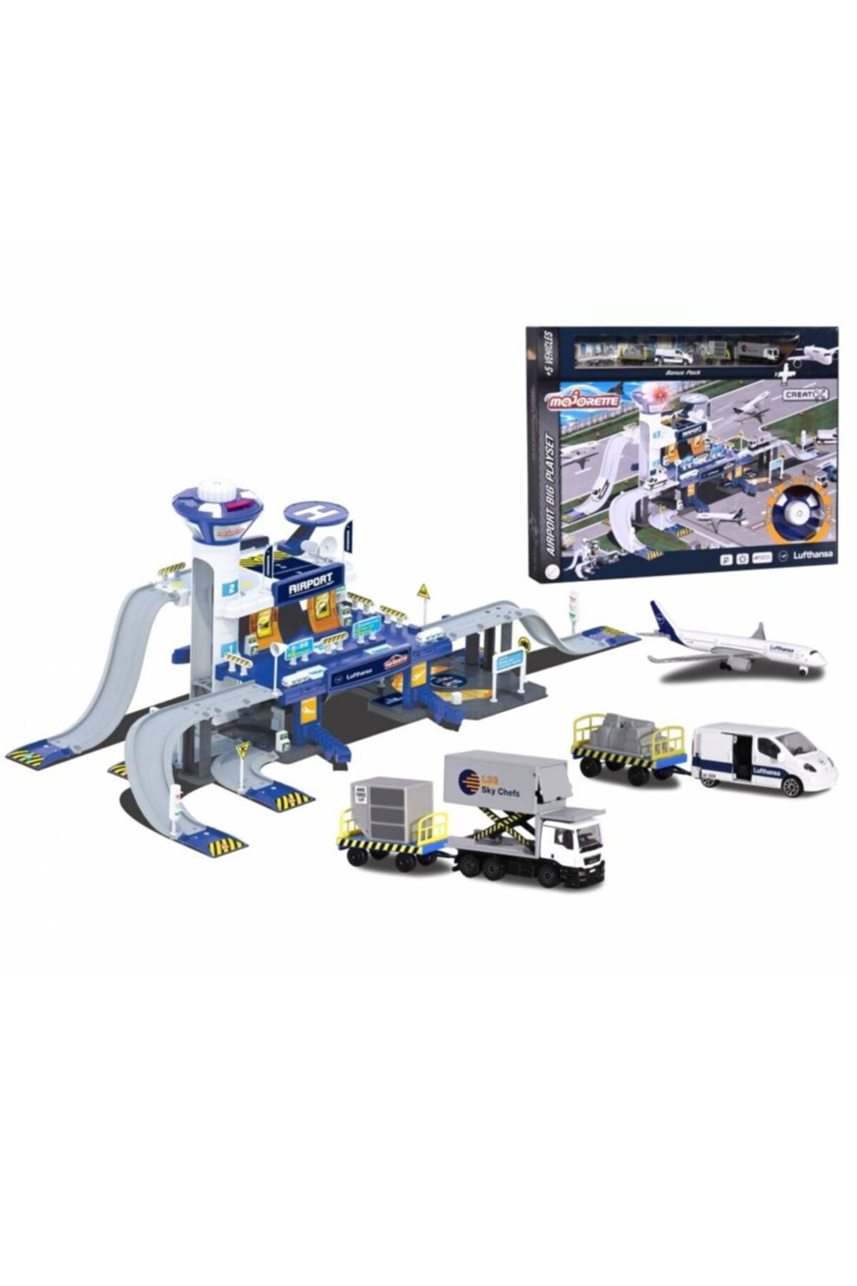 Dickie Toys Majorette Creatix Havalimanı Lufthansa + 5 Araç 212050018