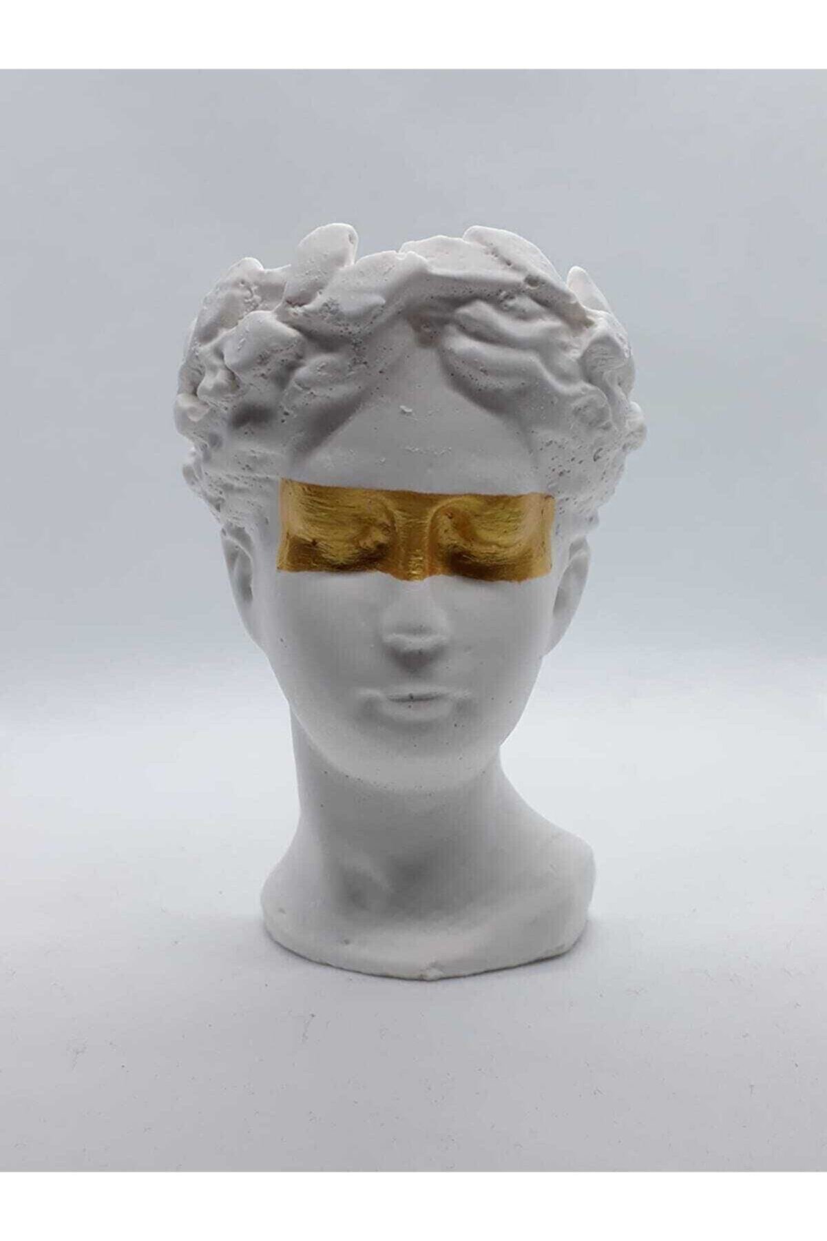 Dekor Büst Antik Gold Maskeli Helen