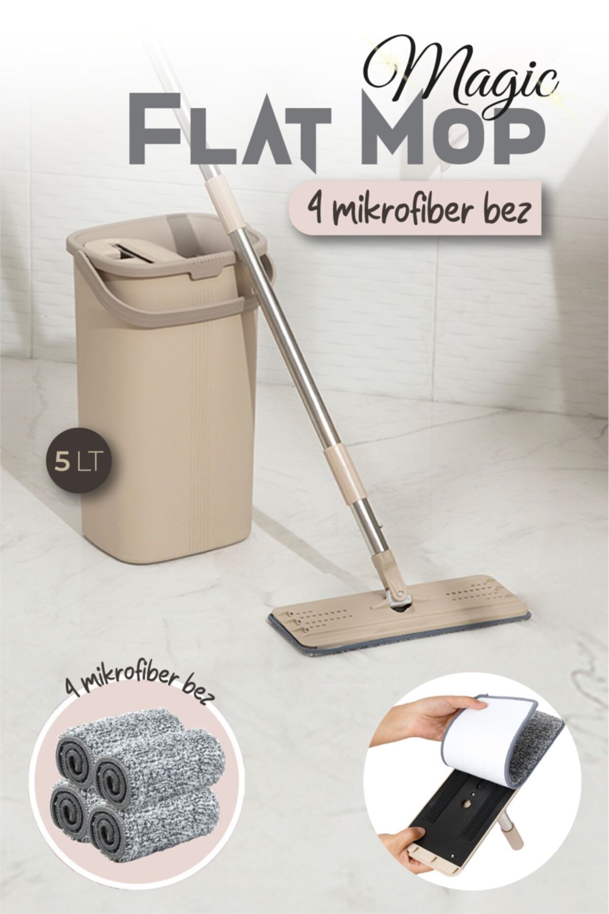 Vienev Magic Flat (Tablet) Mop Set 4 Microfiber Bez