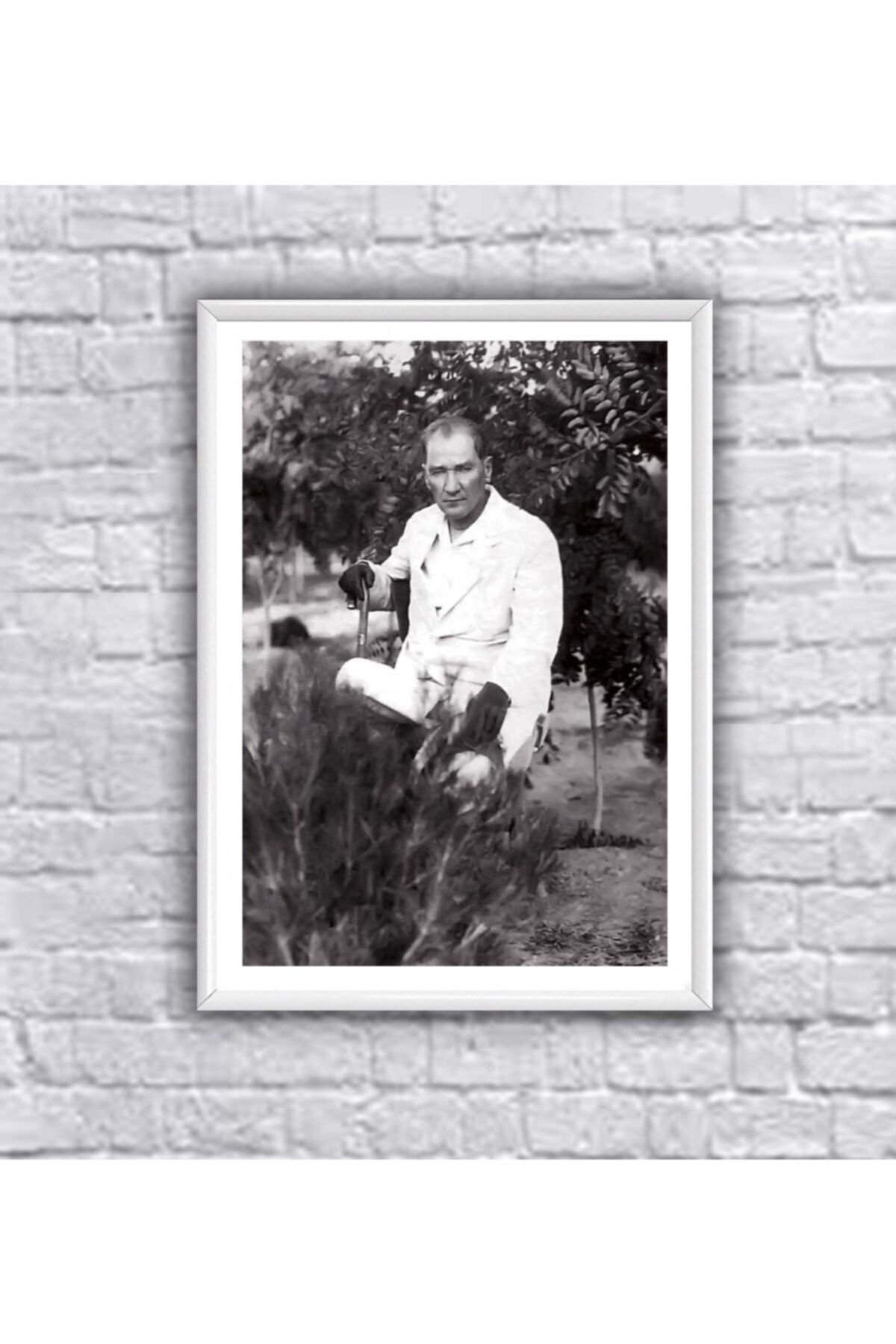 Dekorme Beyaz Çerçeveli Atatürk Poster Tablo 35x50