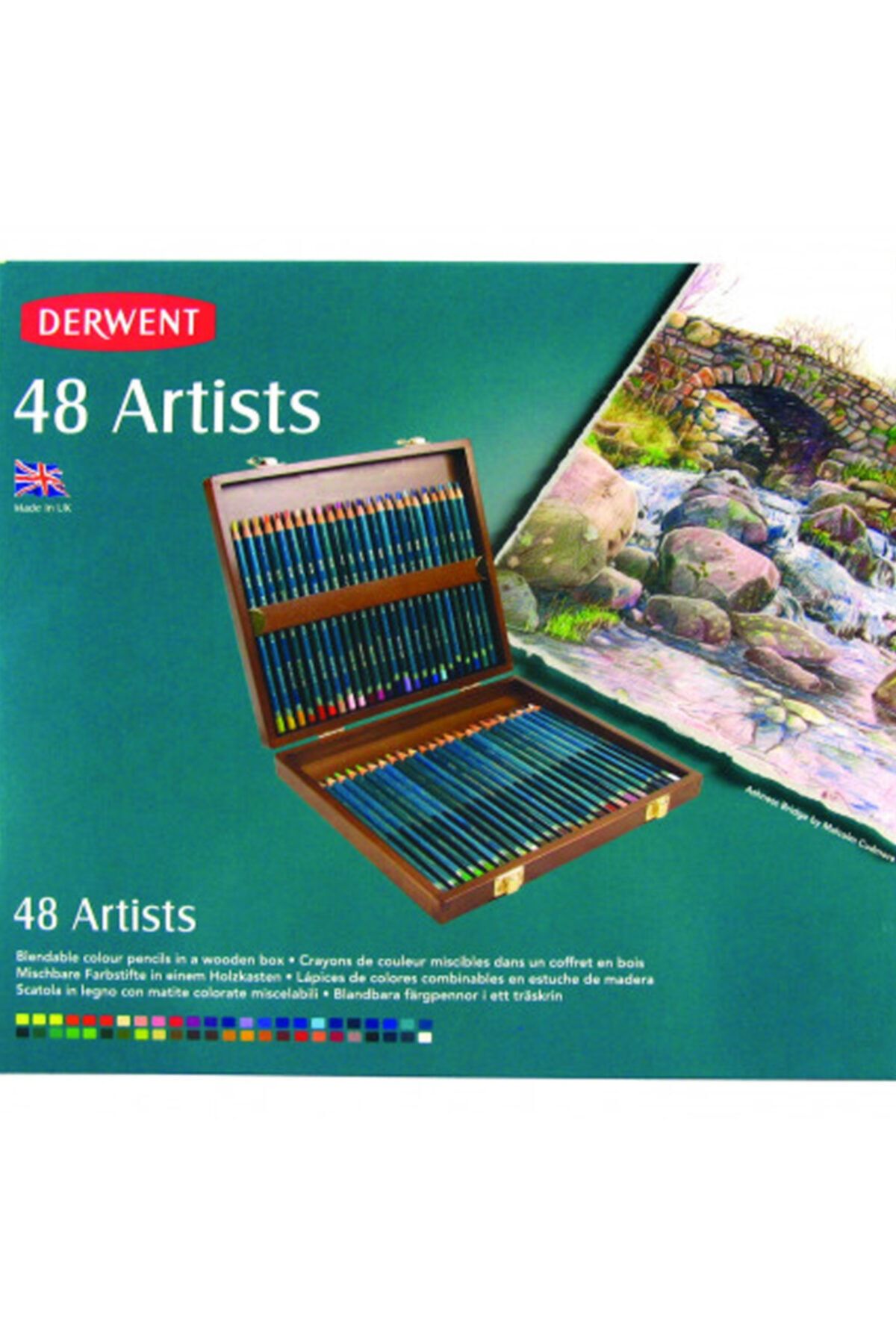 Derwent Artists 48'li Ahşap Kutu Kuruboya Kalem Set Dw0700643