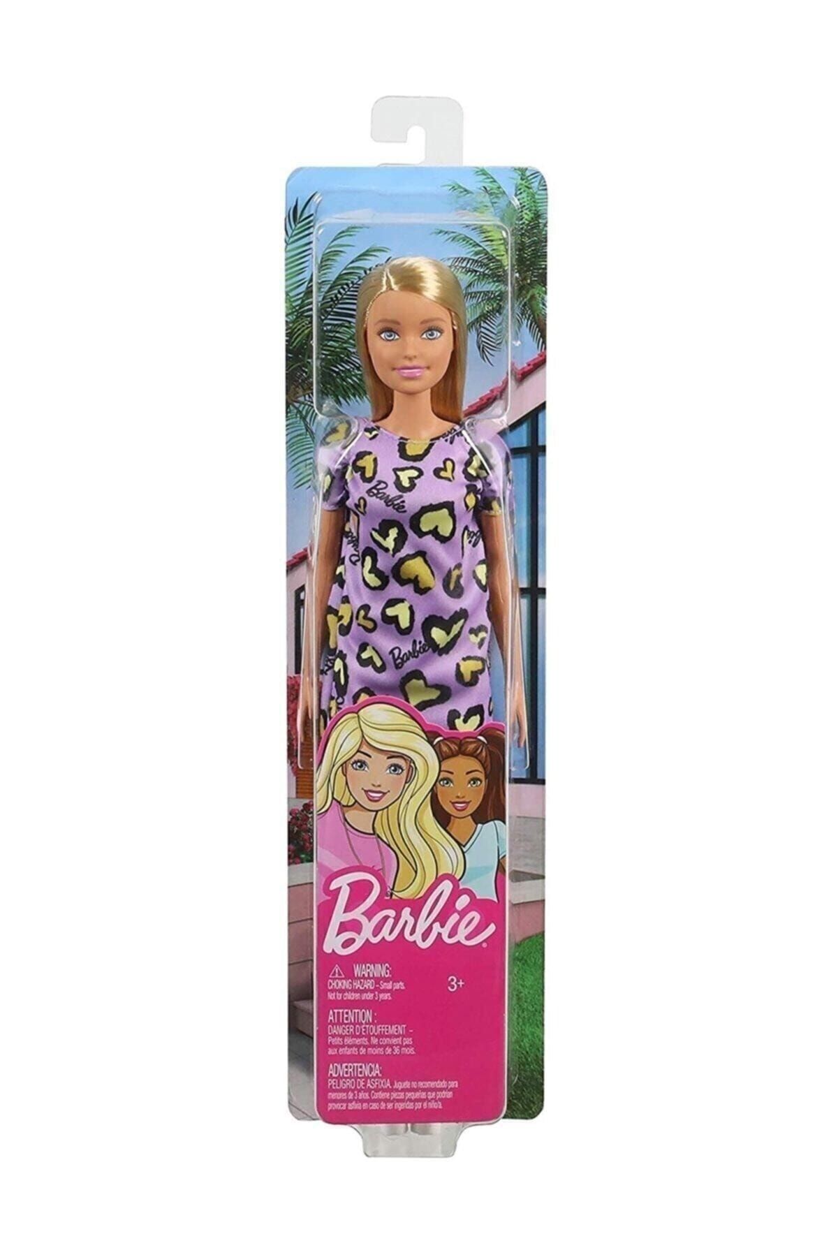 Barbie Mattel Kumral Mor Kız Oyuncak Bebek