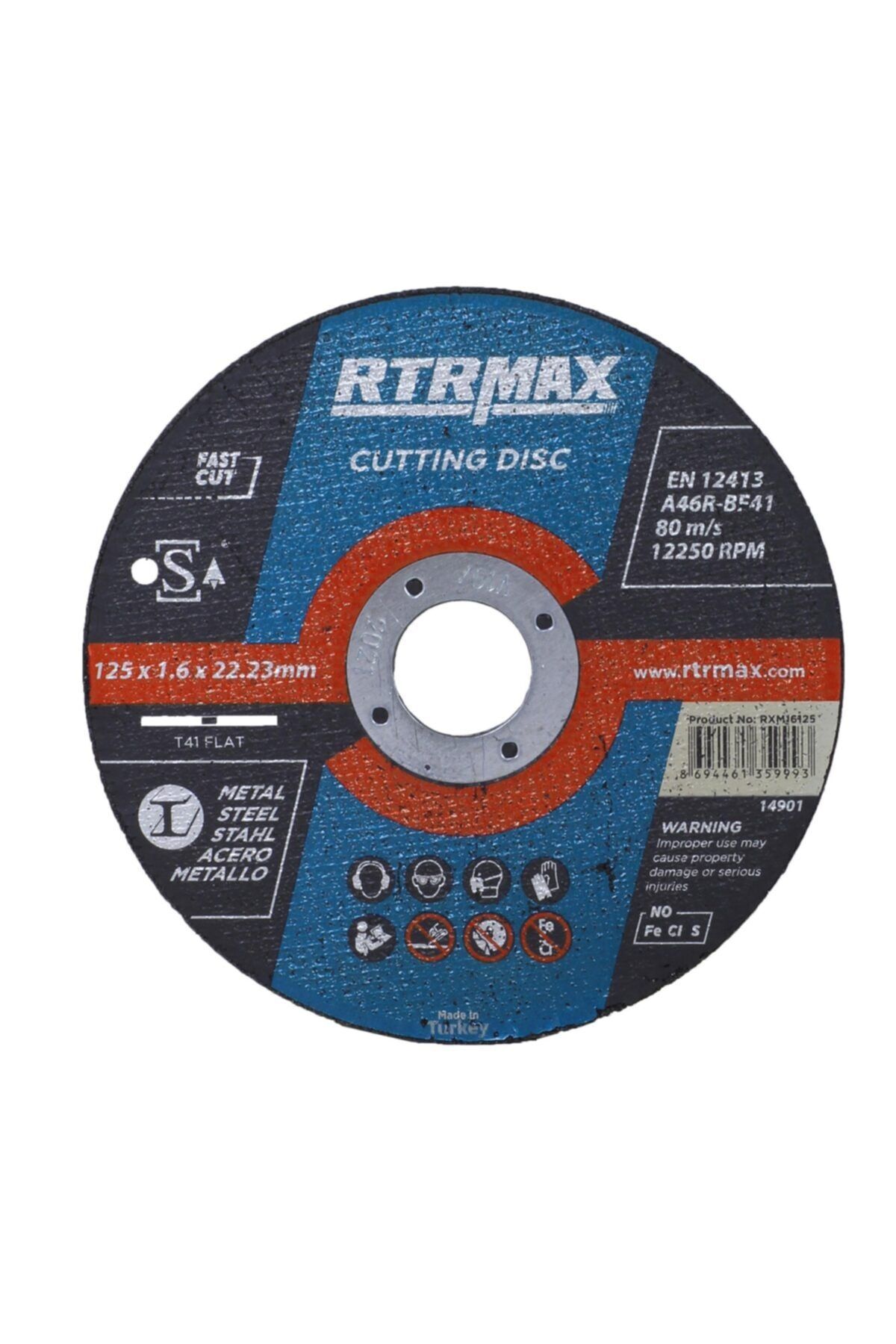 Rtrmax 10 Adet Inox Metal Kesici Taş Diski 125x1.6 Mm Spiral Avuç Içi Taşlama