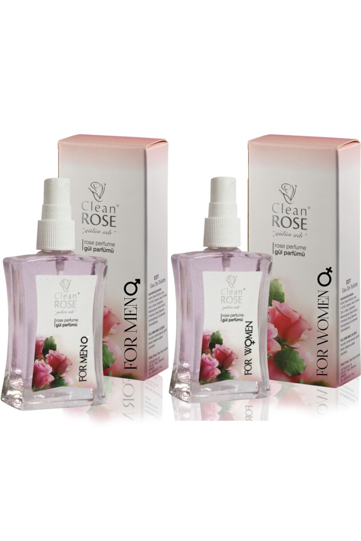 Clean Rose Isparta Gül Parfüm Seti 40 Ml+ 40 Ml (Kadın Ve Erkek)