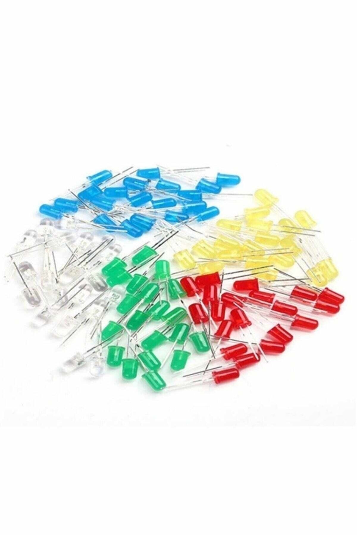 Arduino Projeleri 50 Adet 5 Mm Led (5 Farklı Renkte)