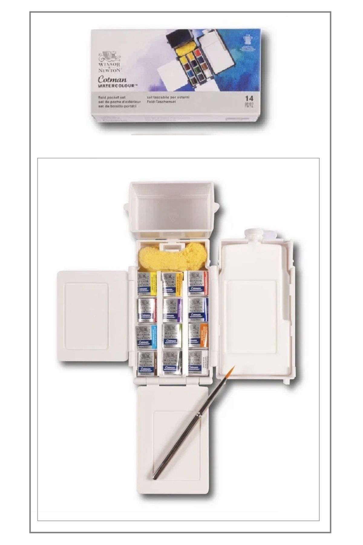 Winsor Newton Cotman Kır Tipi 12 Renk Suluboya Seti Field Pocket Set