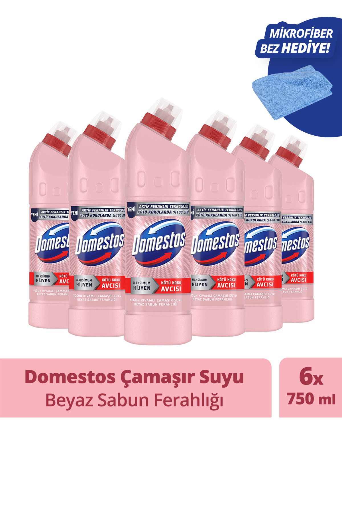 Domestos Çamaşır Suyu Beyaz Sabun Ferahlığı 750 ml X6