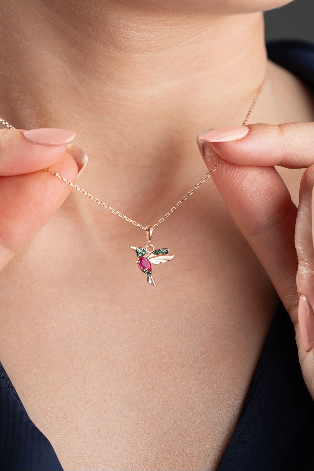 Silvano Jewelry 925 Ayar Gümüş Arı Kuşu Kolye