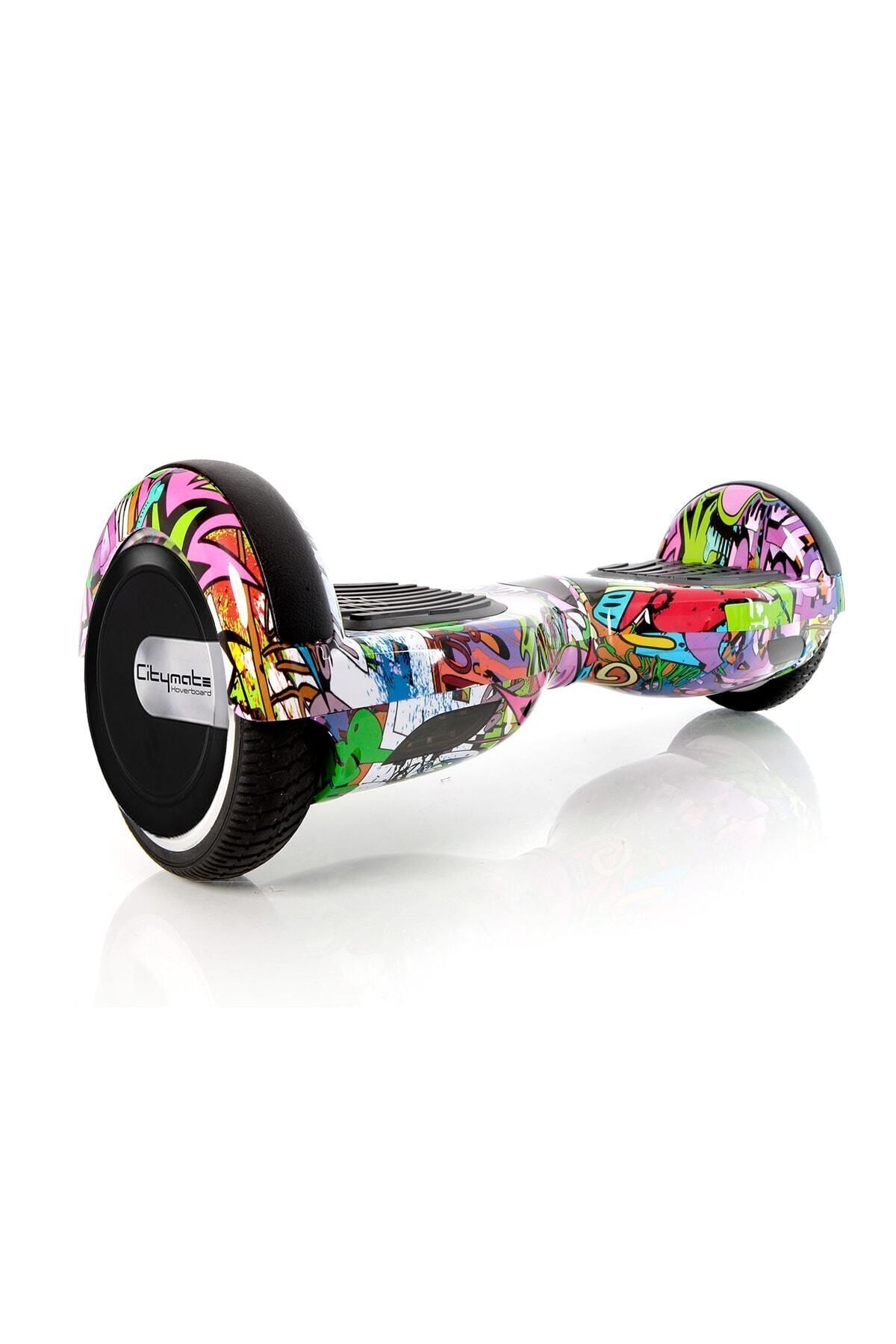 CityMate Elektrikli Kaykay Scooter Hoverboard 6.5 Inch Yaprak Grafity Desenli Akıllı D04