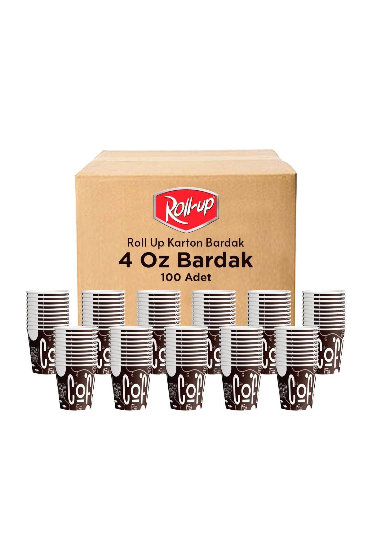 Roll Up 4oz Türk Kahvesi Ve Espresso Karton Bardak 100 Adet
