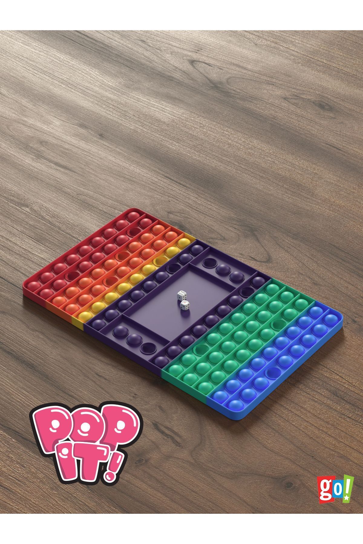 Go Toys Pop It Push Bubble Fidget Satranç Tavla Popit Zarlı Zihinsel Stres Giderici Oyuncak Popit Tavla