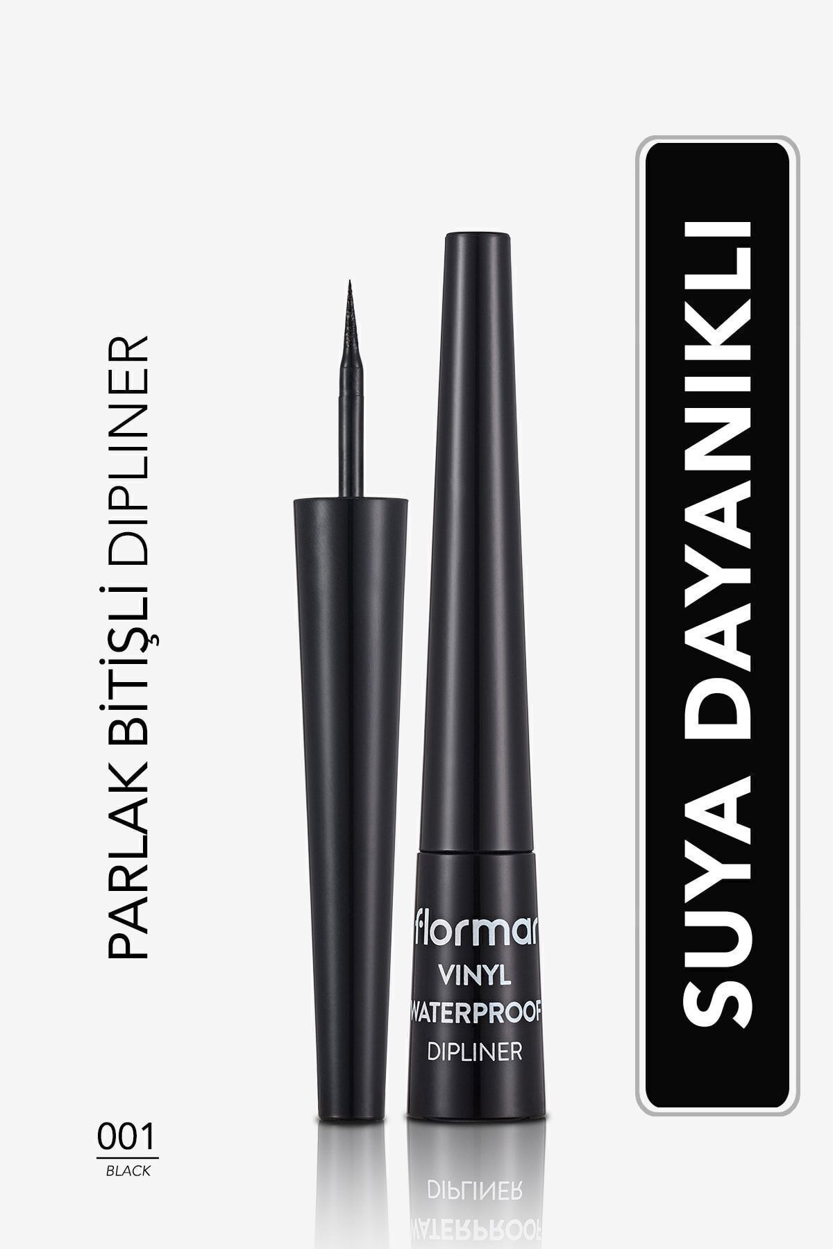 Flormar Suya Dayanıklı Parlak Dipliner (SİYAH) - Waterproof Dipliner - 001 Black - 8690604536498