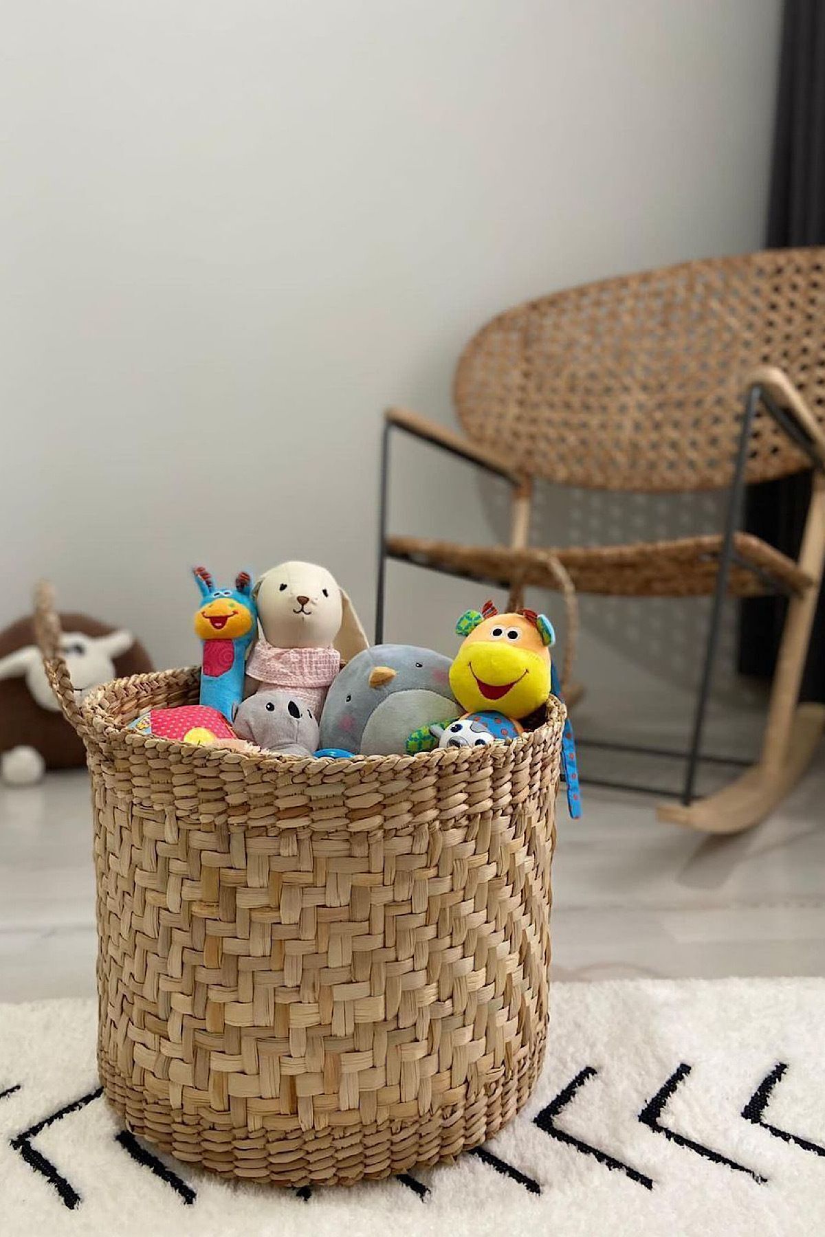 MİEN HOME Çok Amaçlı Düzenleyici Hasır Oyuncak Sepeti Organizer