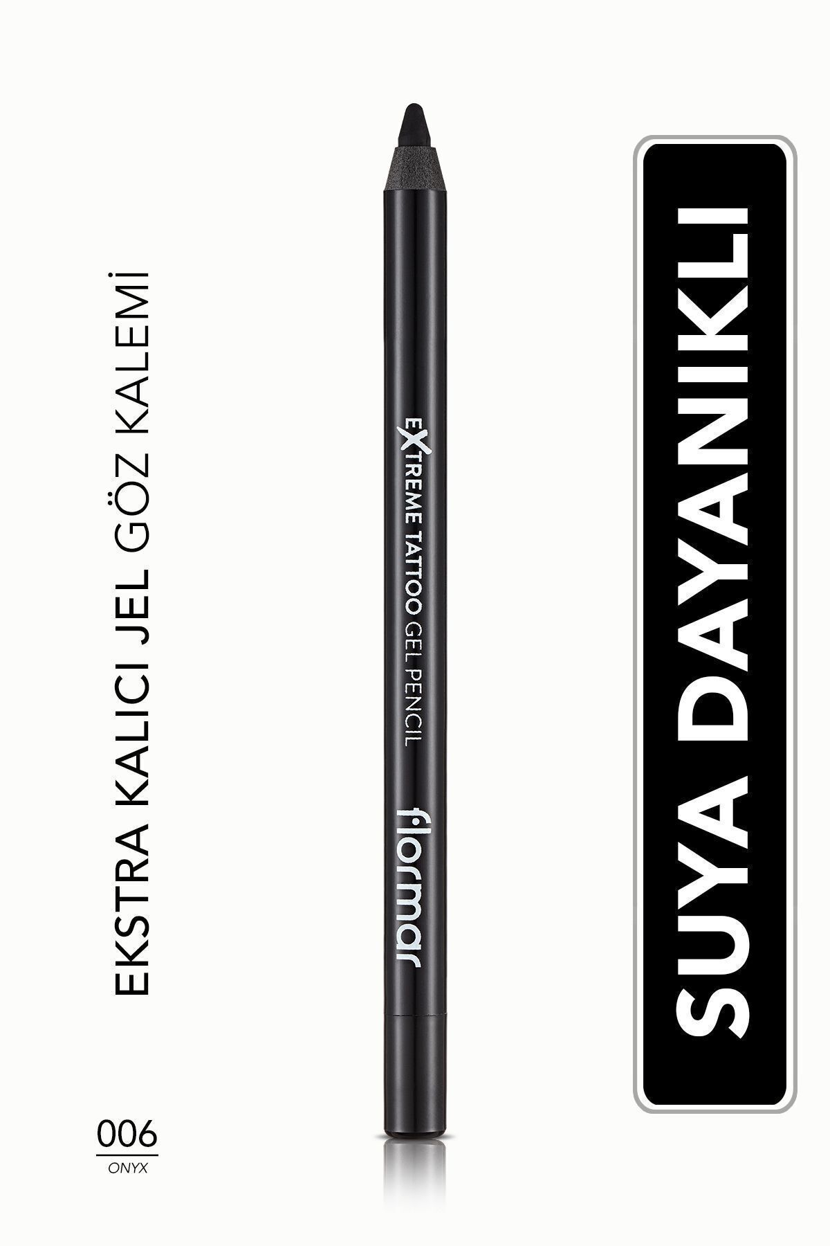 Flormar Suya Dayanıklı Jel Göz Kalemi (SİYAH)-extreme Tattoo Gel Pencil-006 Onyx-8682536028882