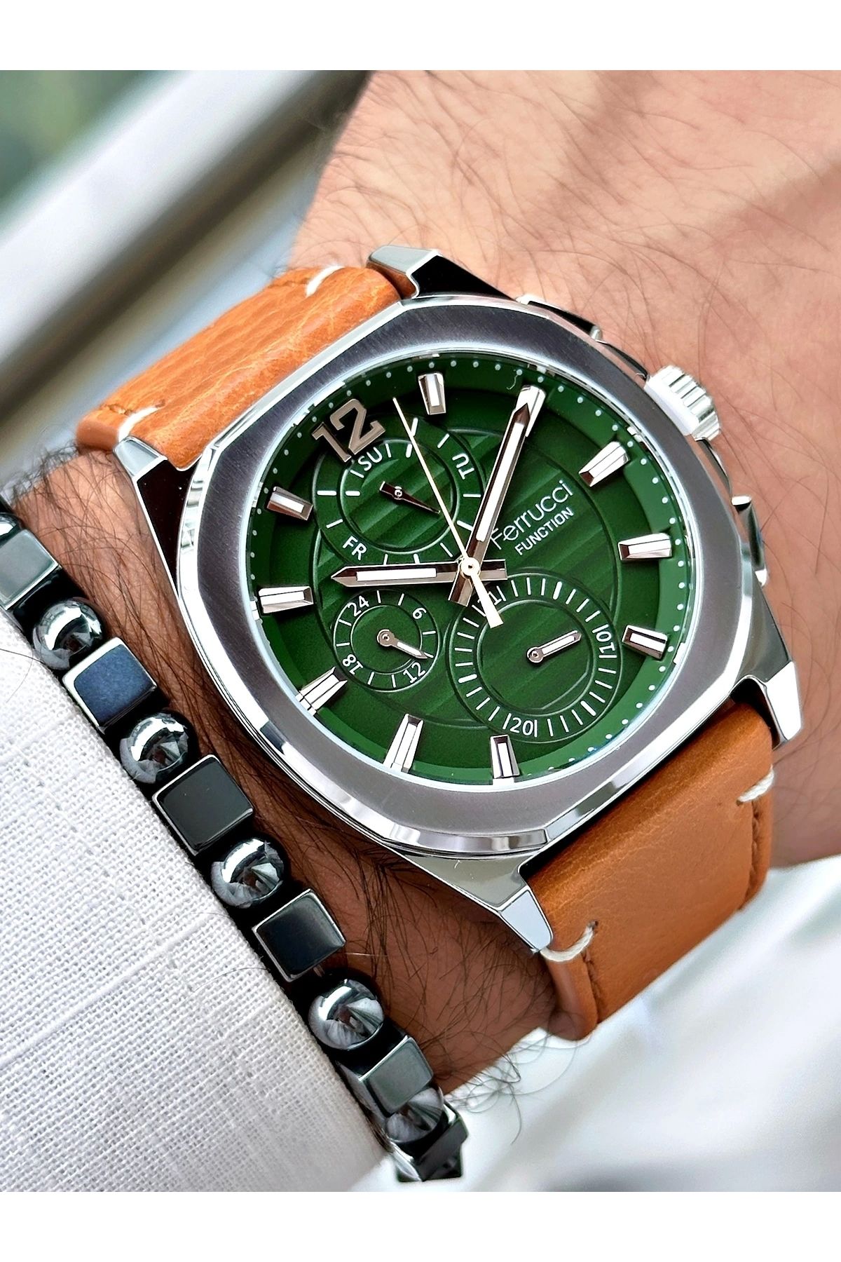 Ferrucci Function FCF.03382K.05 Deri Kordon Erkek Kol Saati