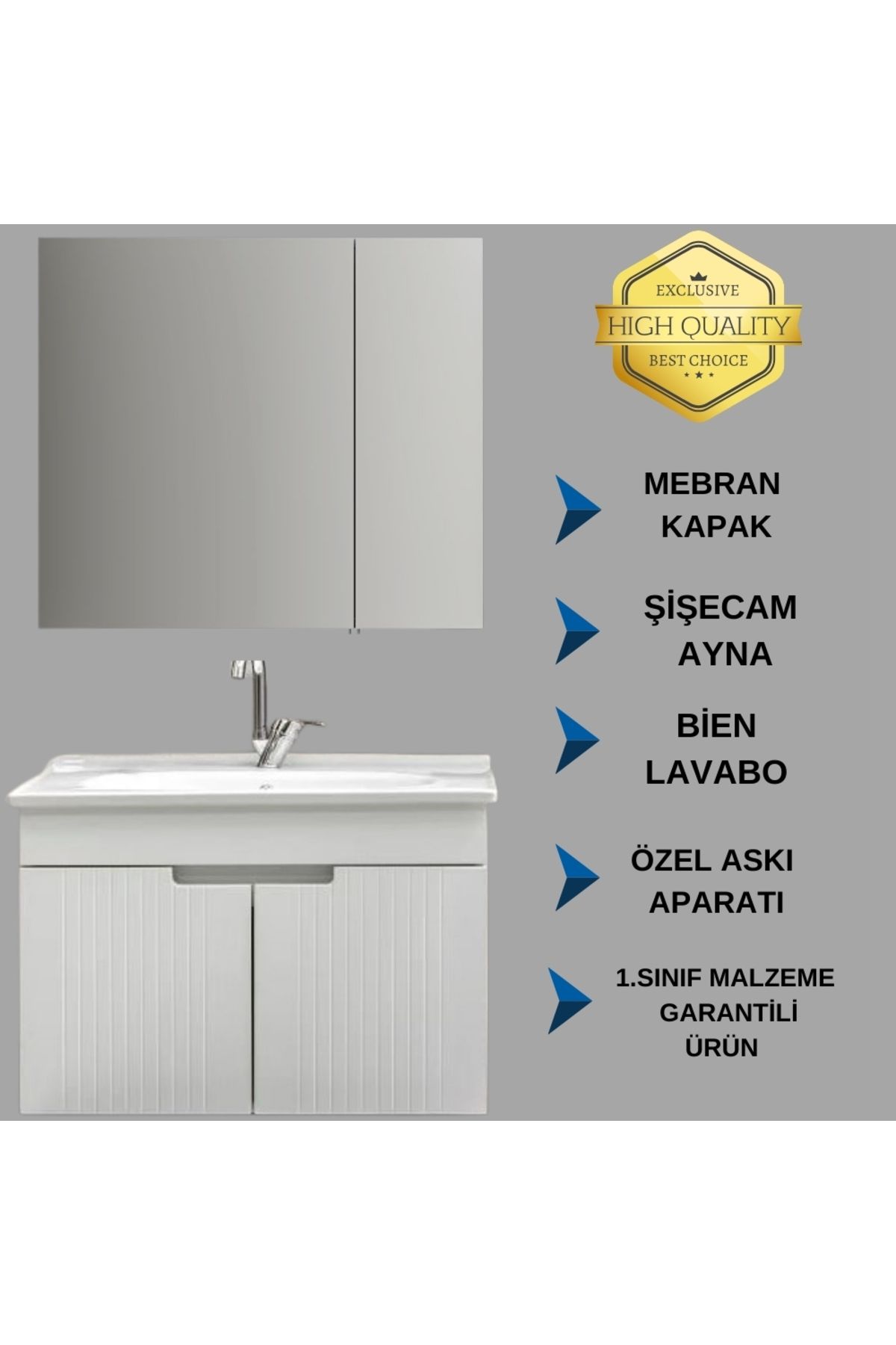 EG MOBİLYA 60 cm Bella Leon Beyaz Banyo Mobilyası