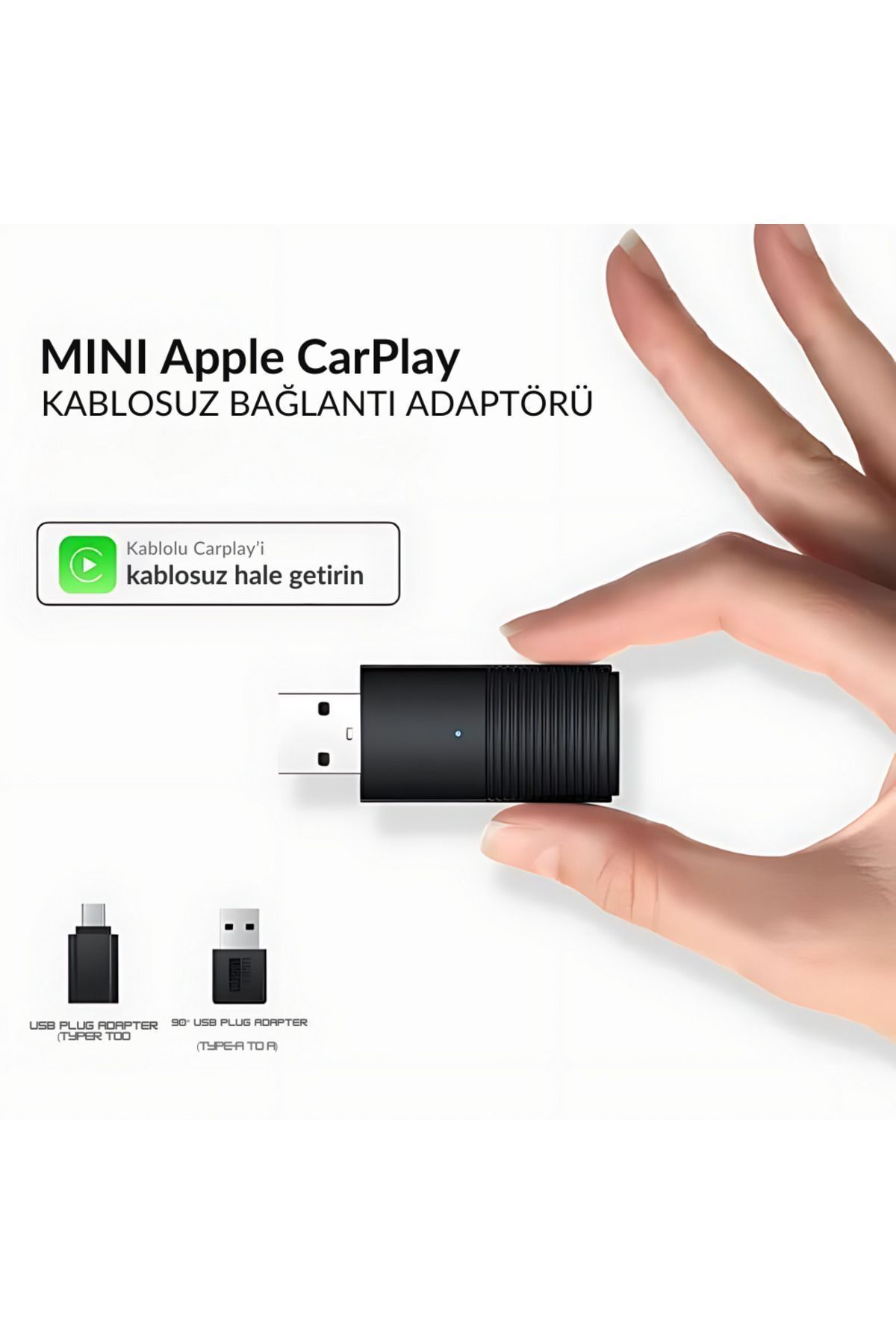 Embatech Araç Içi Apple Cihazlar Için Kablosuz Mini CarPlay Adaptörü, Wireless Carplay Çevirici