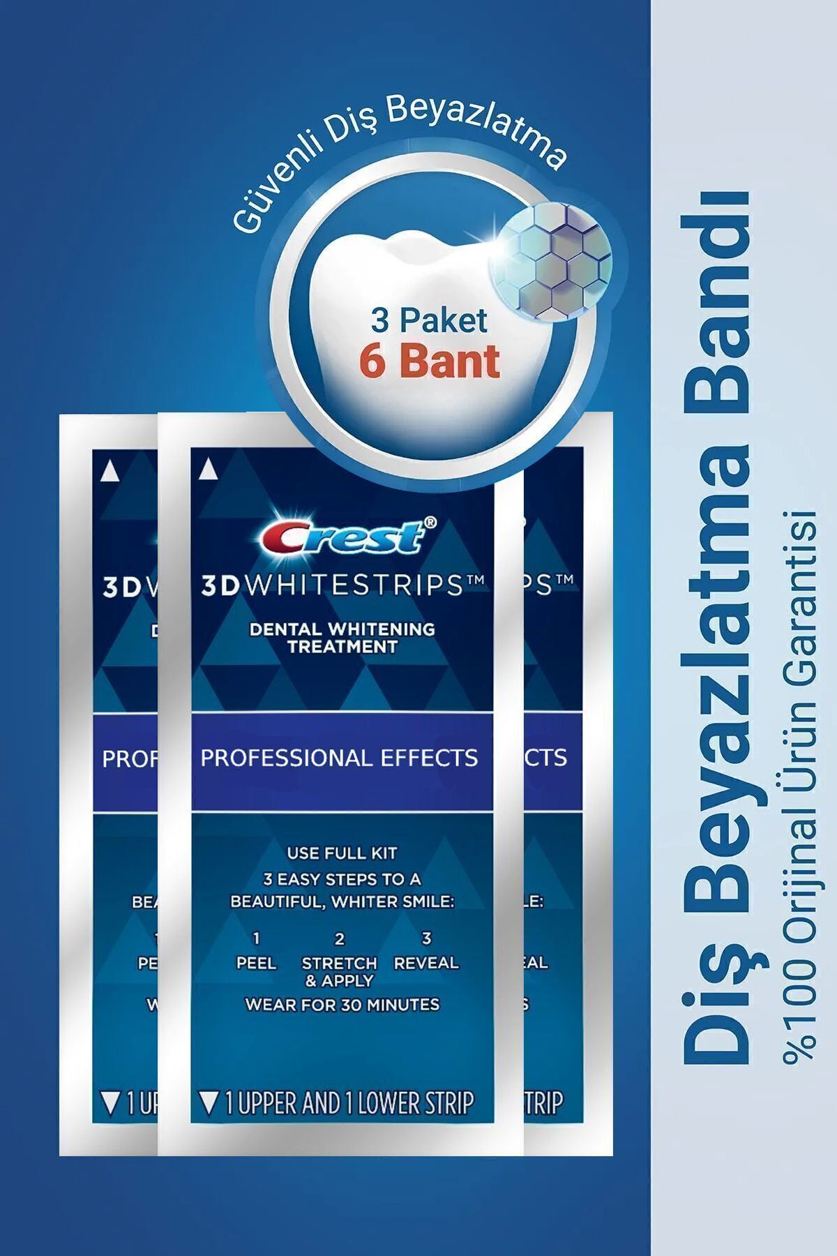 CREST 3d Whitestrips Professional Effects (3 Paket / 6 Bant)